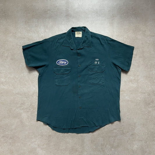 1990s Ford Mechanic Teal Button Up Shirt - L sullivansvintage