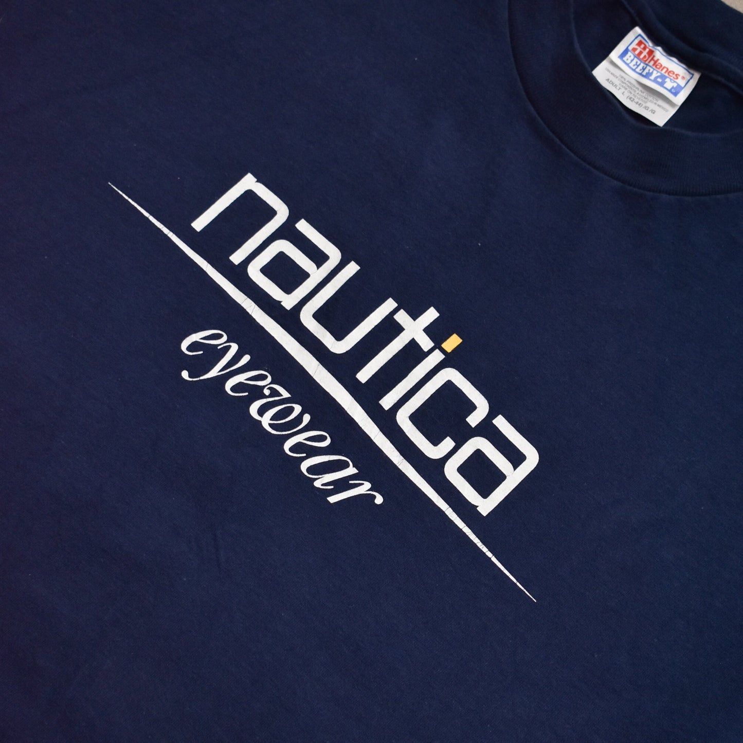 1990s Nautica Eyewear Navy T Shirt - L sullivansvintage