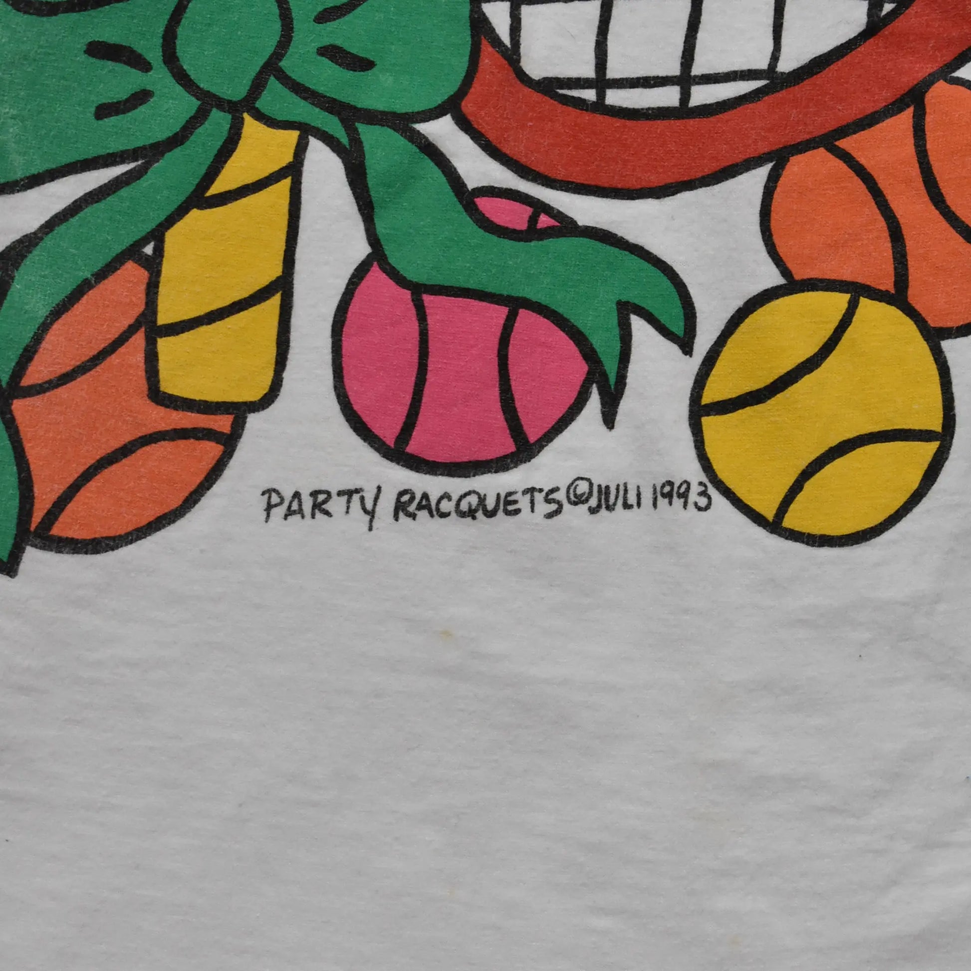 1993 Juli Party Racquets White Longsleeve - L sullivansvintage