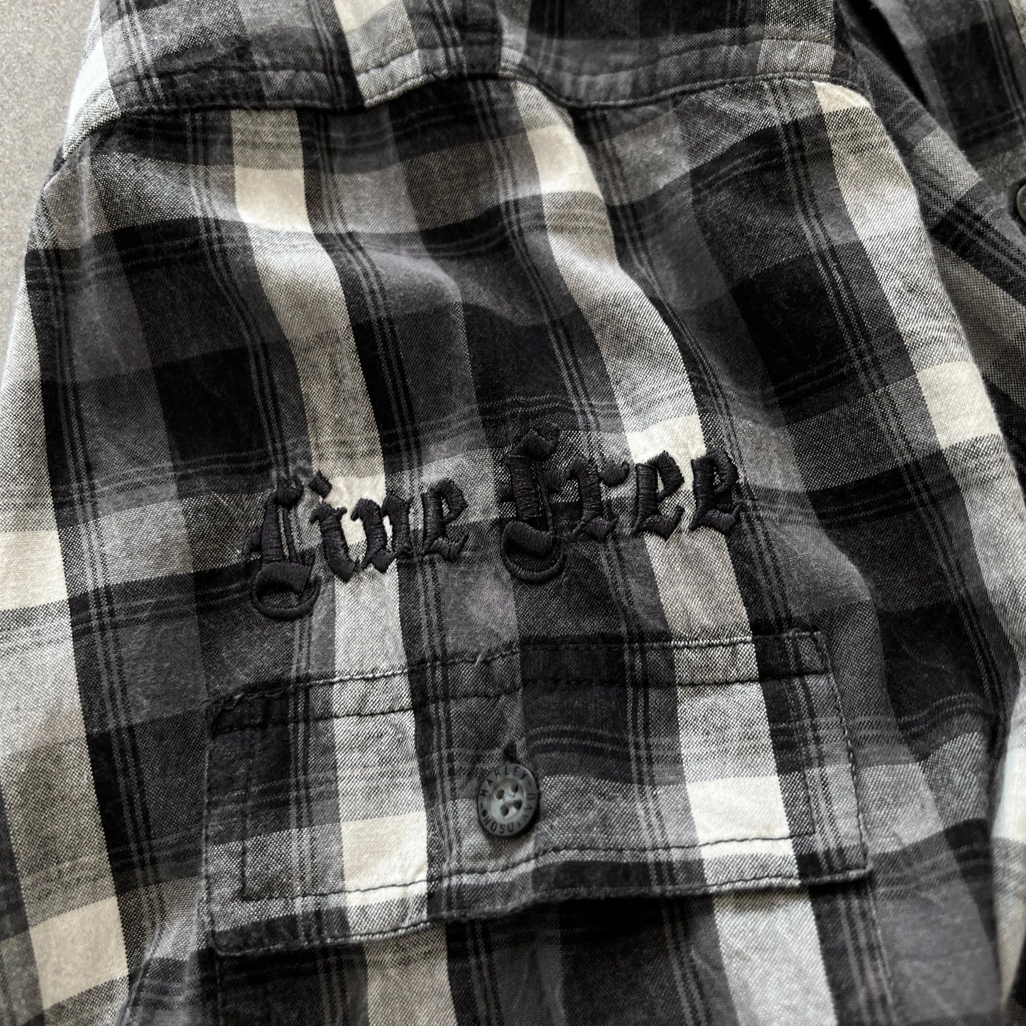 harley-davidson-black-checkered-embroidery-shirt-xxl-sullivansvintage