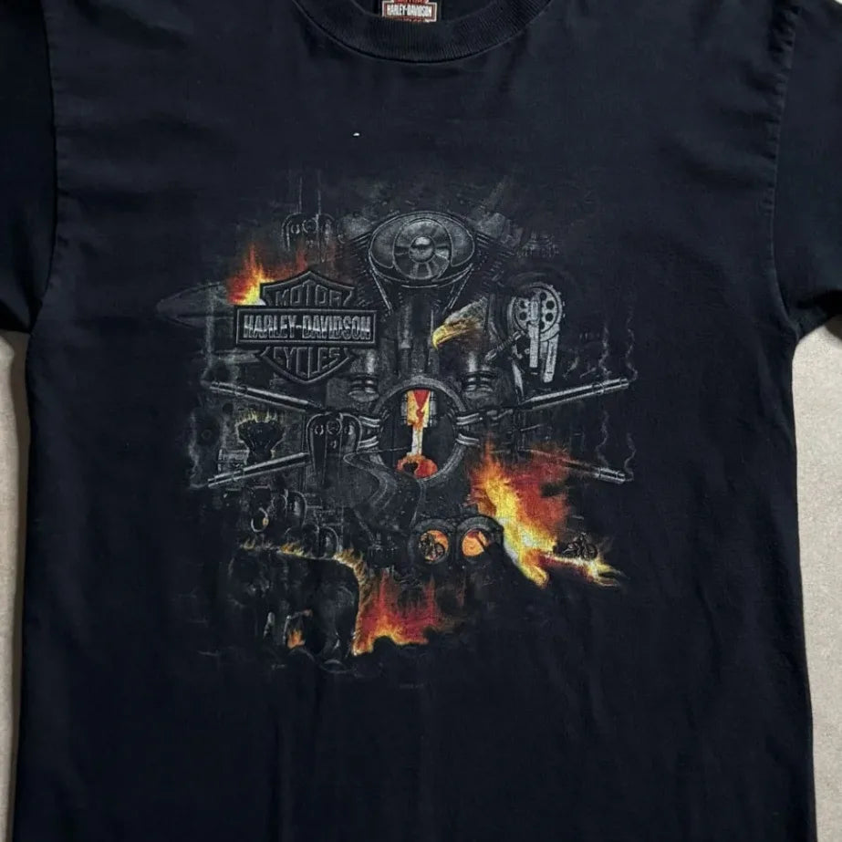 Vintage Harley-Davidson Black Cropped T-shirt - 3XS Center