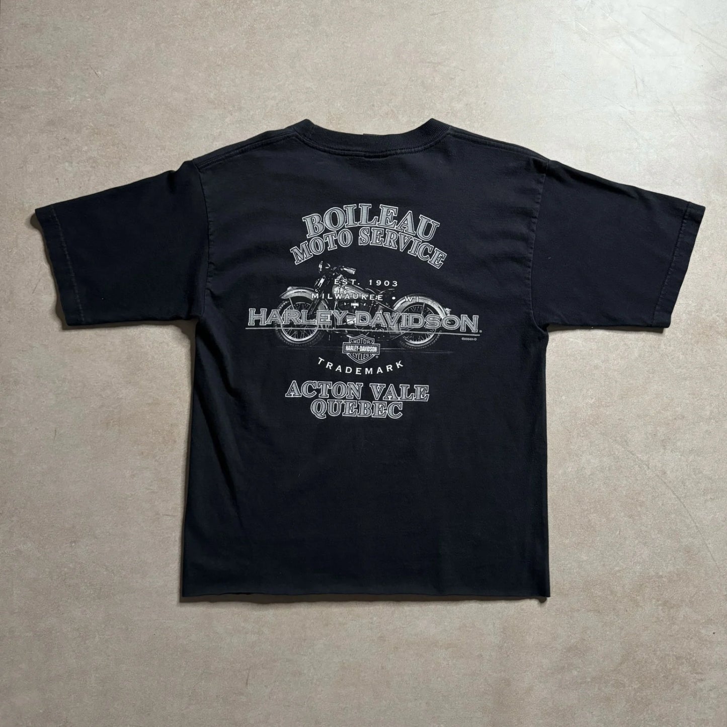 Vintage Harley-Davidson Black Cropped T-shirt - 3XS