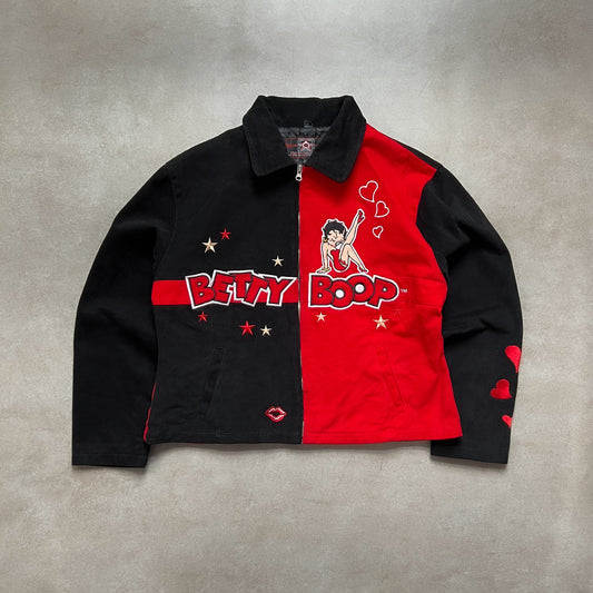 2000s JH Design Betty Boop Black/Red Racing Jacket - 2XL sullivansvintage