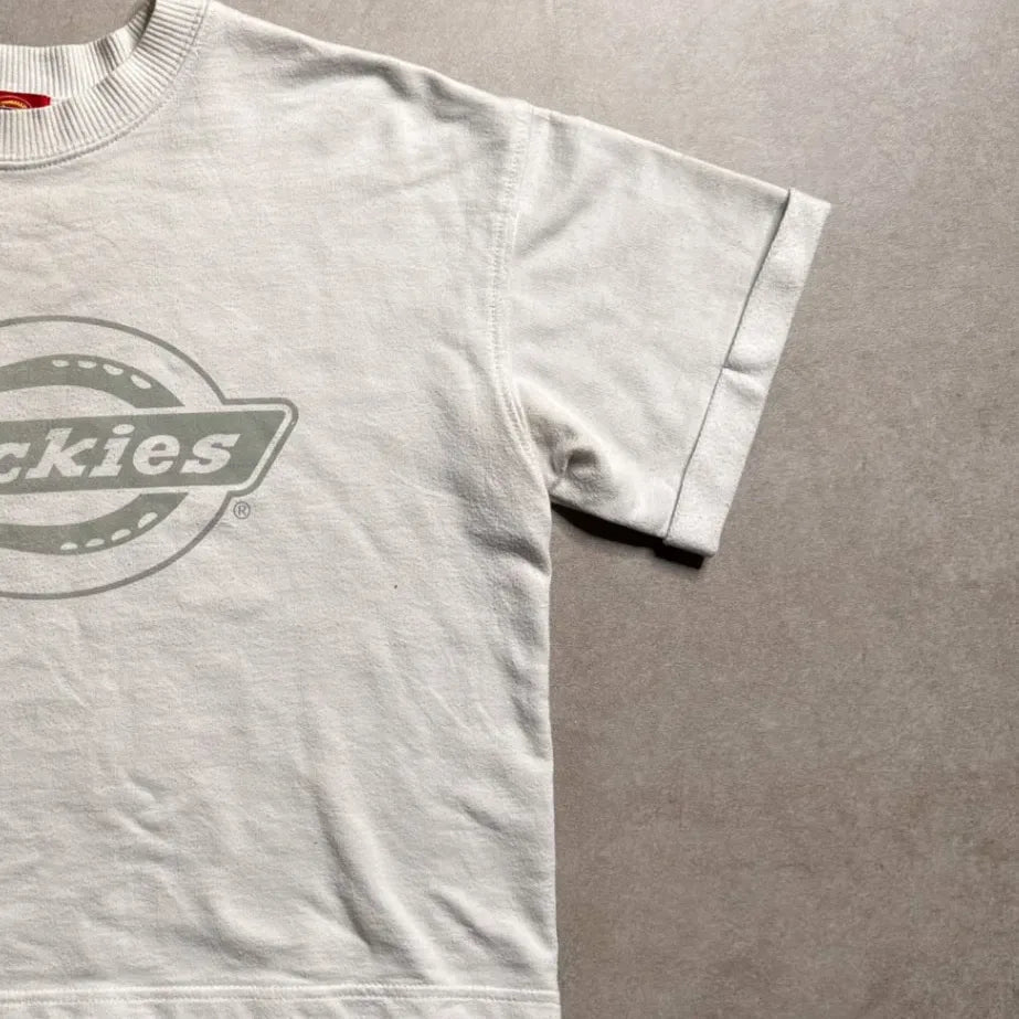 Vintage Dickies White Crop Top T-shirt - XS Right