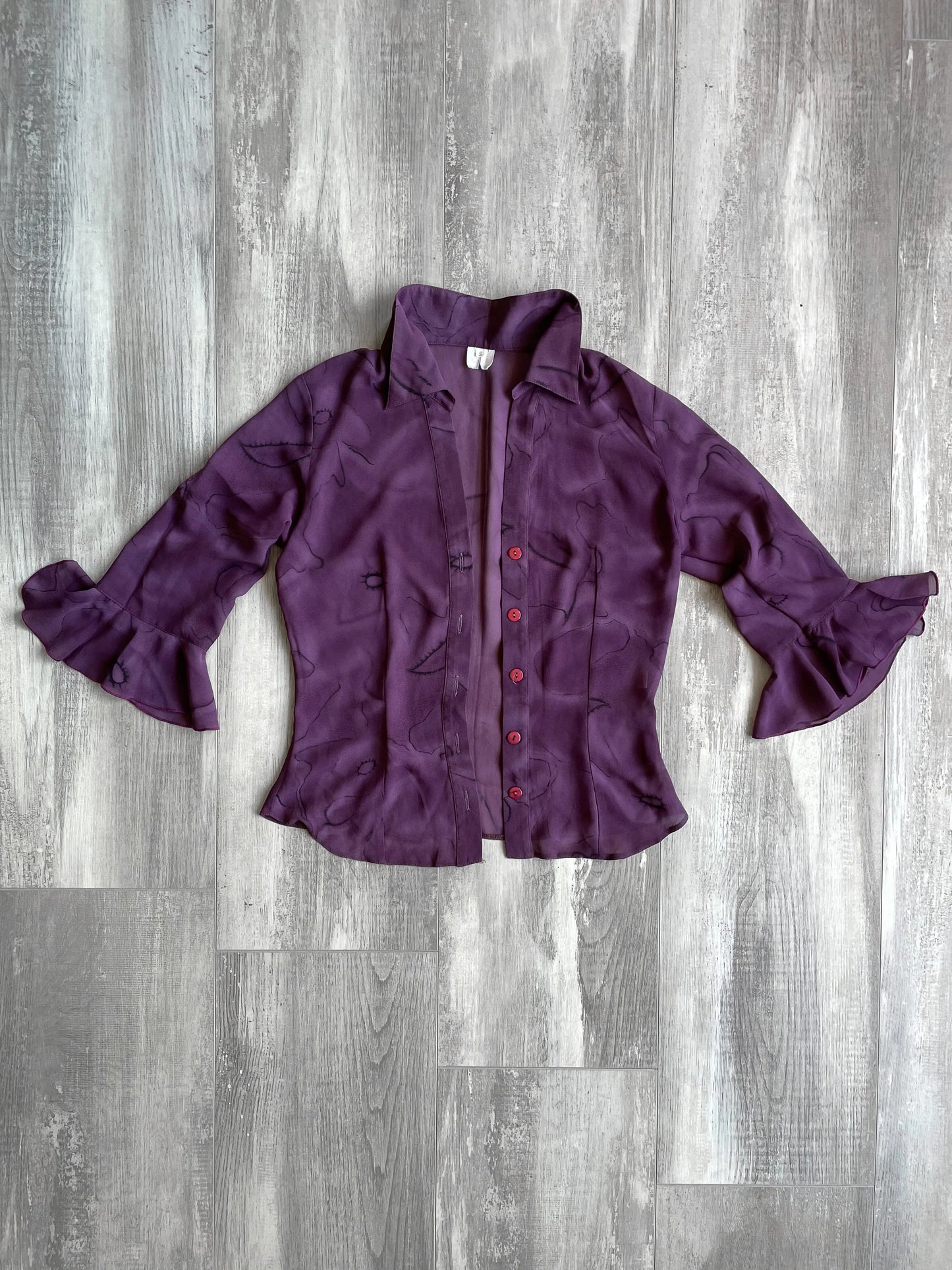 Vintage Axer Purple Button Up Blouse - S sullivansvintage