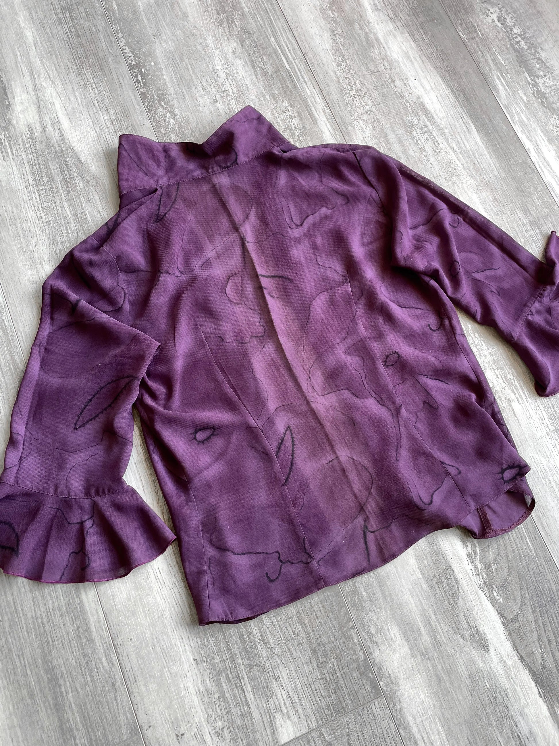 Vintage Axer Purple Button Up Blouse - S sullivansvintage