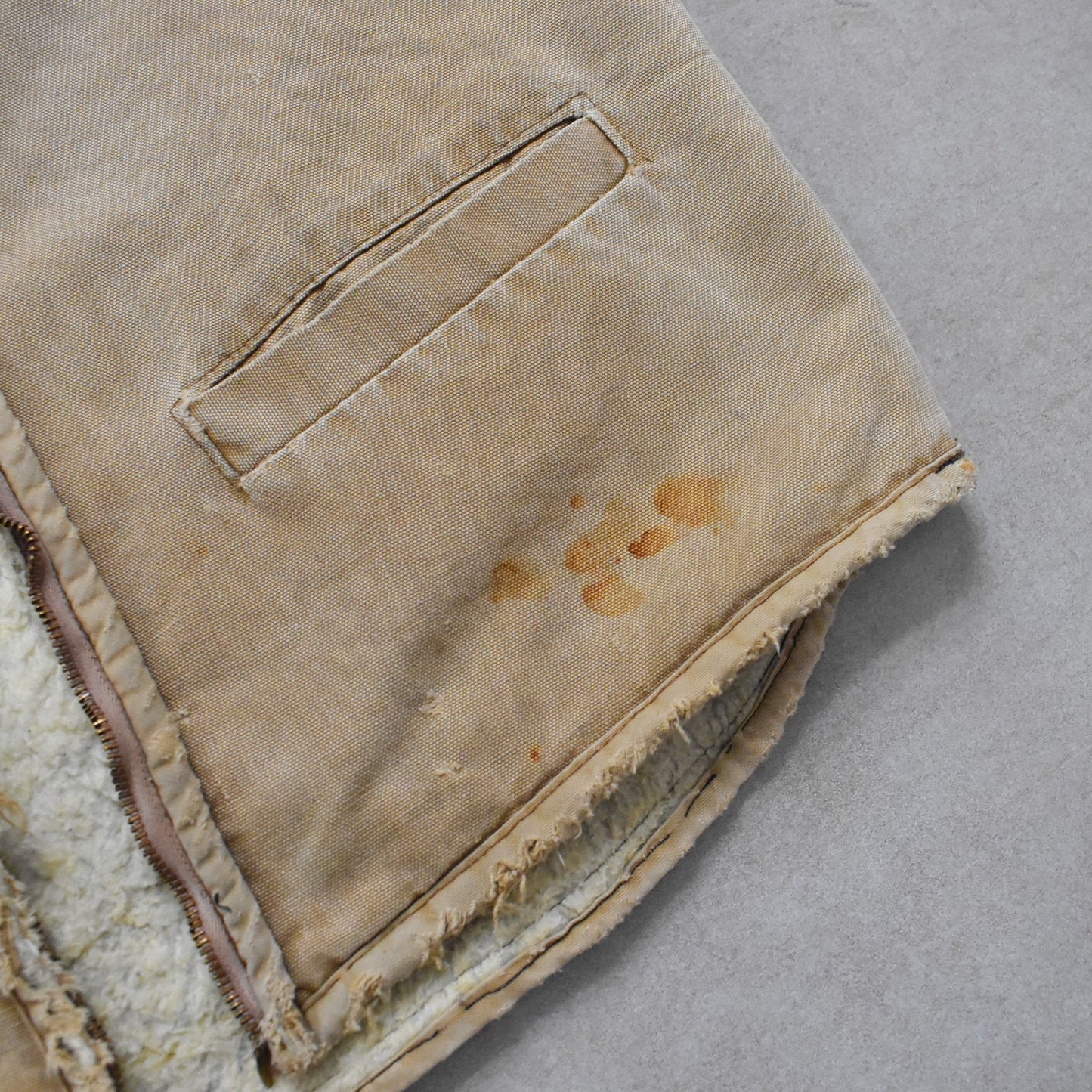 1970s Carhartt Biege Sherpa Lined Vest - M sullivansvintage