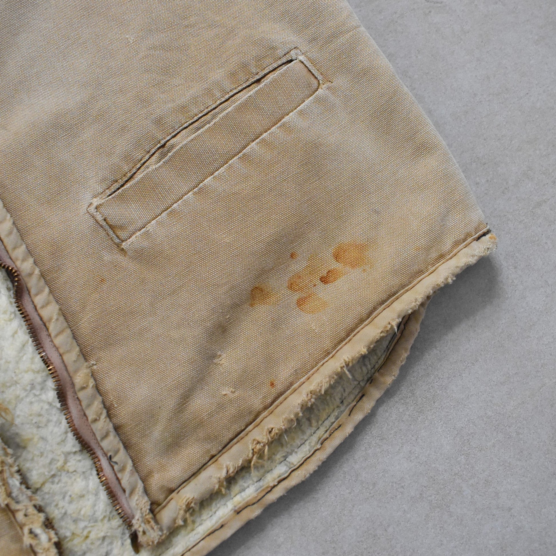 1970s Carhartt Biege Sherpa Lined Vest - M sullivansvintage