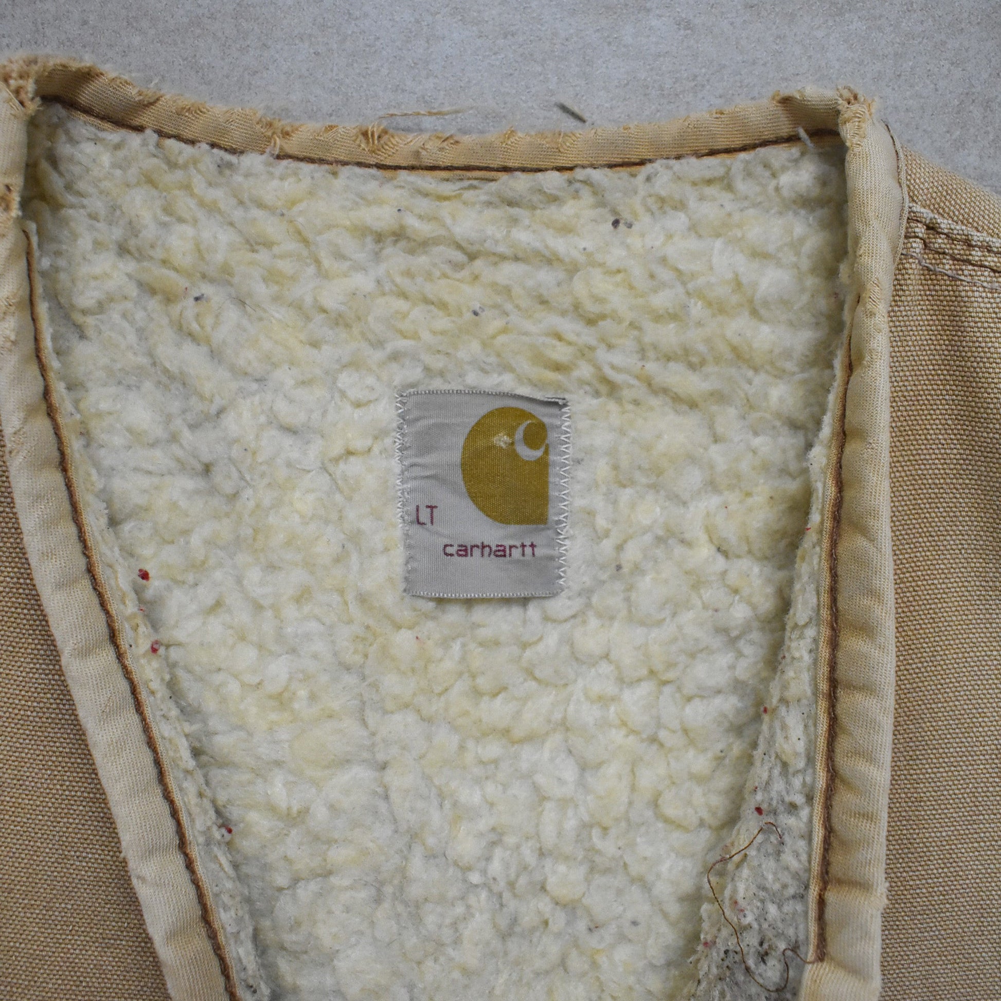 1970s Carhartt Biege Sherpa Lined Vest - M sullivansvintage