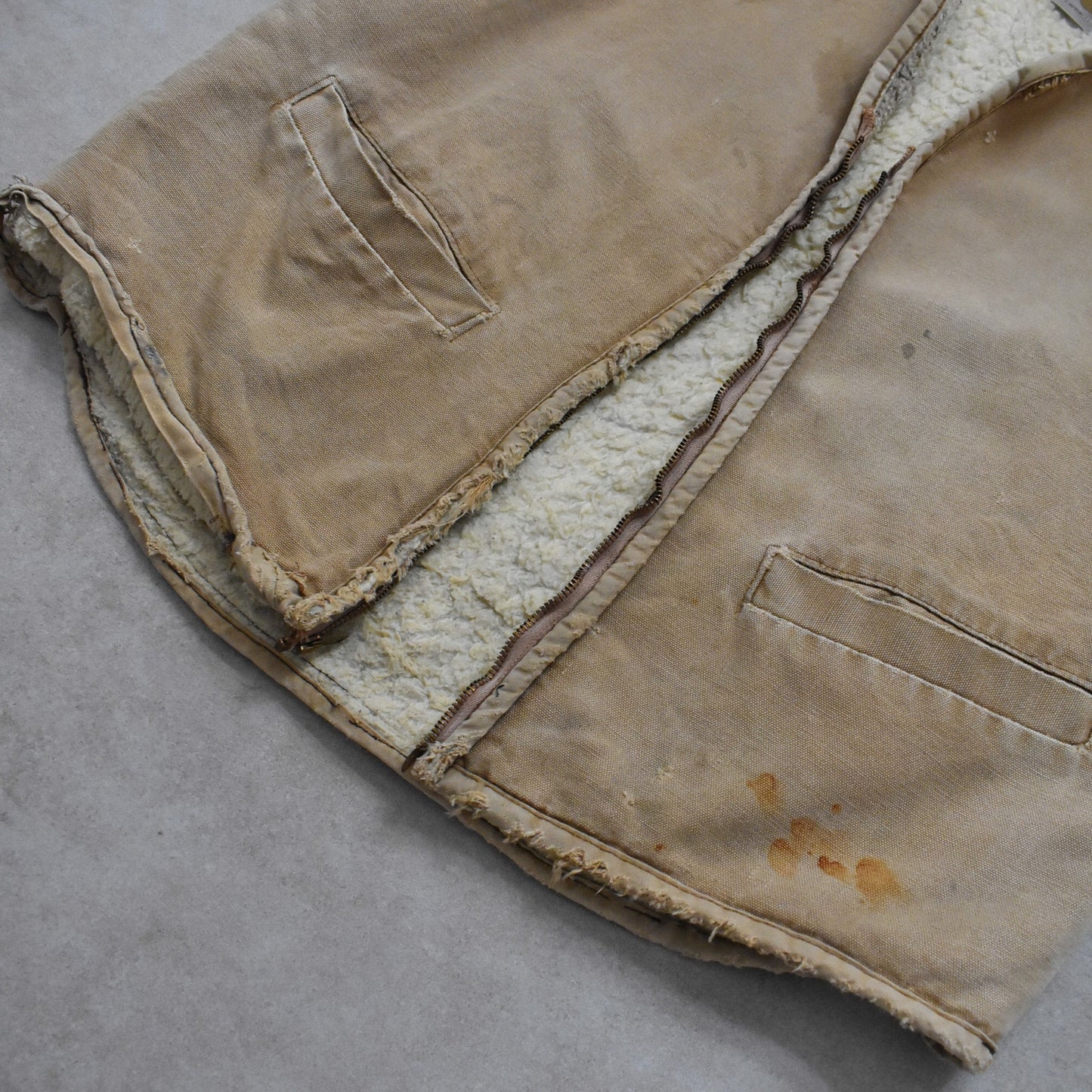 1970s Carhartt Biege Sherpa Lined Vest - M sullivansvintage