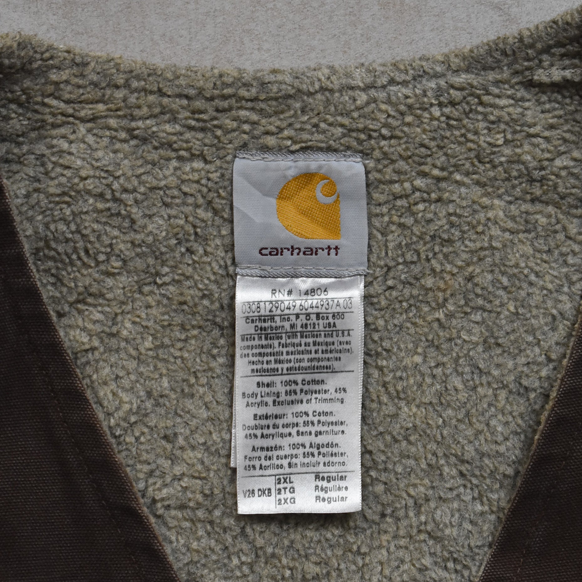 1970s Carhartt Brown Sherpa Lined Vest - 2XL sullivansvintage