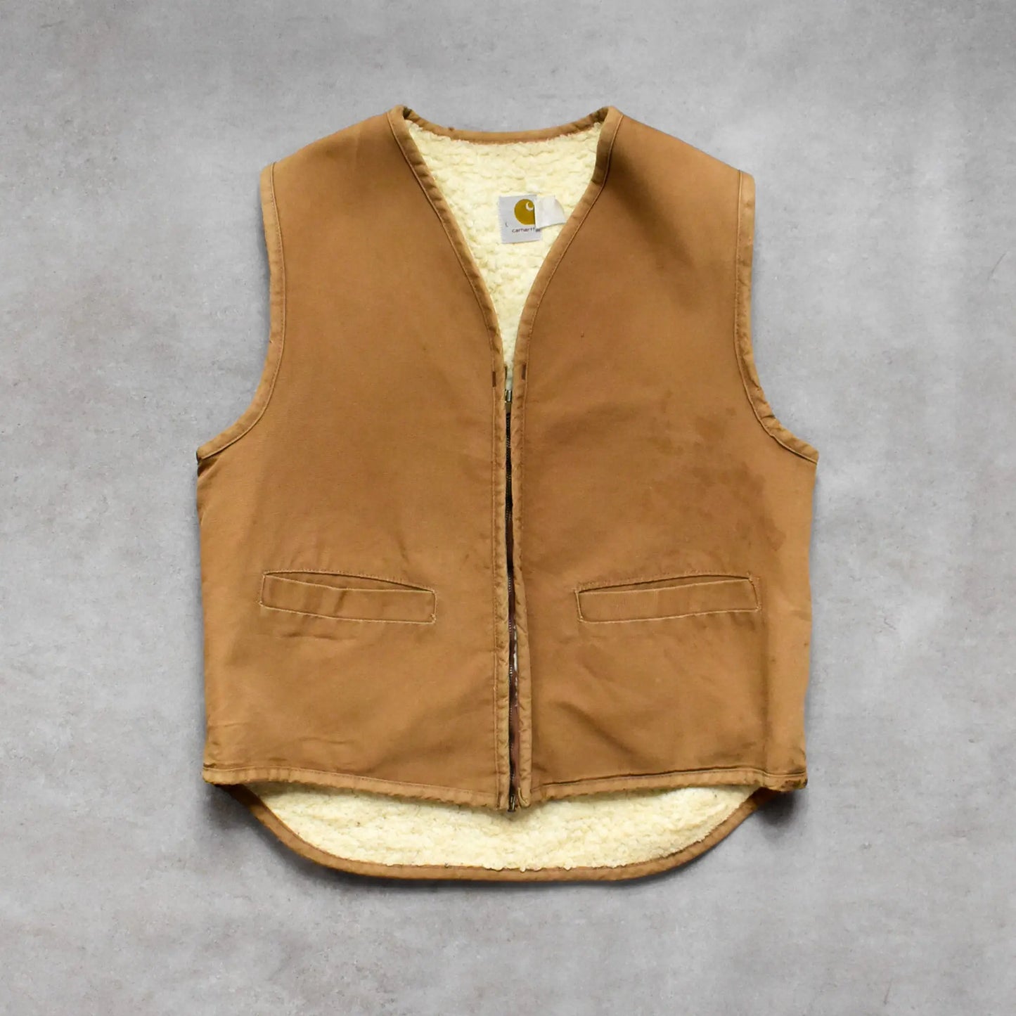 1970s-Carhartt-Tan-Sherpa-Lined-Vest-L-sullivansvintage