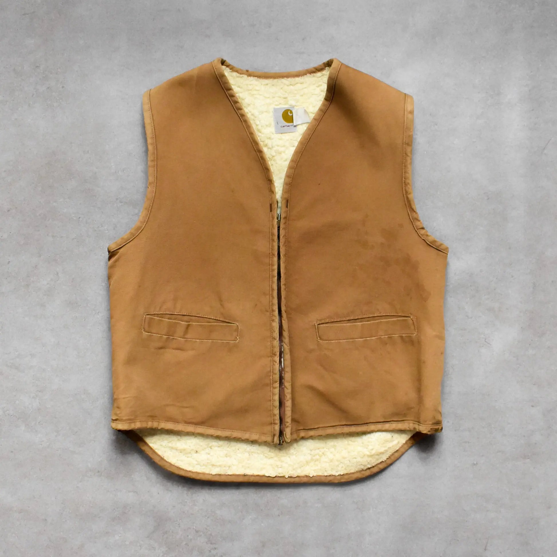1970s-Carhartt-Tan-Sherpa-Lined-Vest-L-sullivansvintage