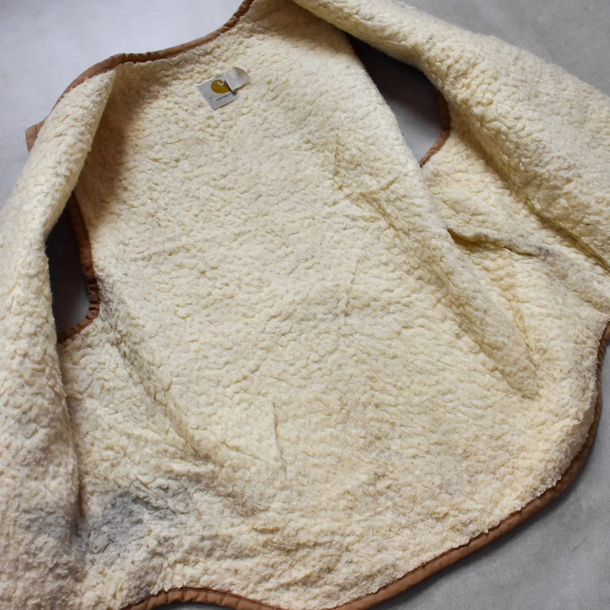 1970s-Carhartt-Tan-Sherpa-Lined-Vest-L-sullivansvintage