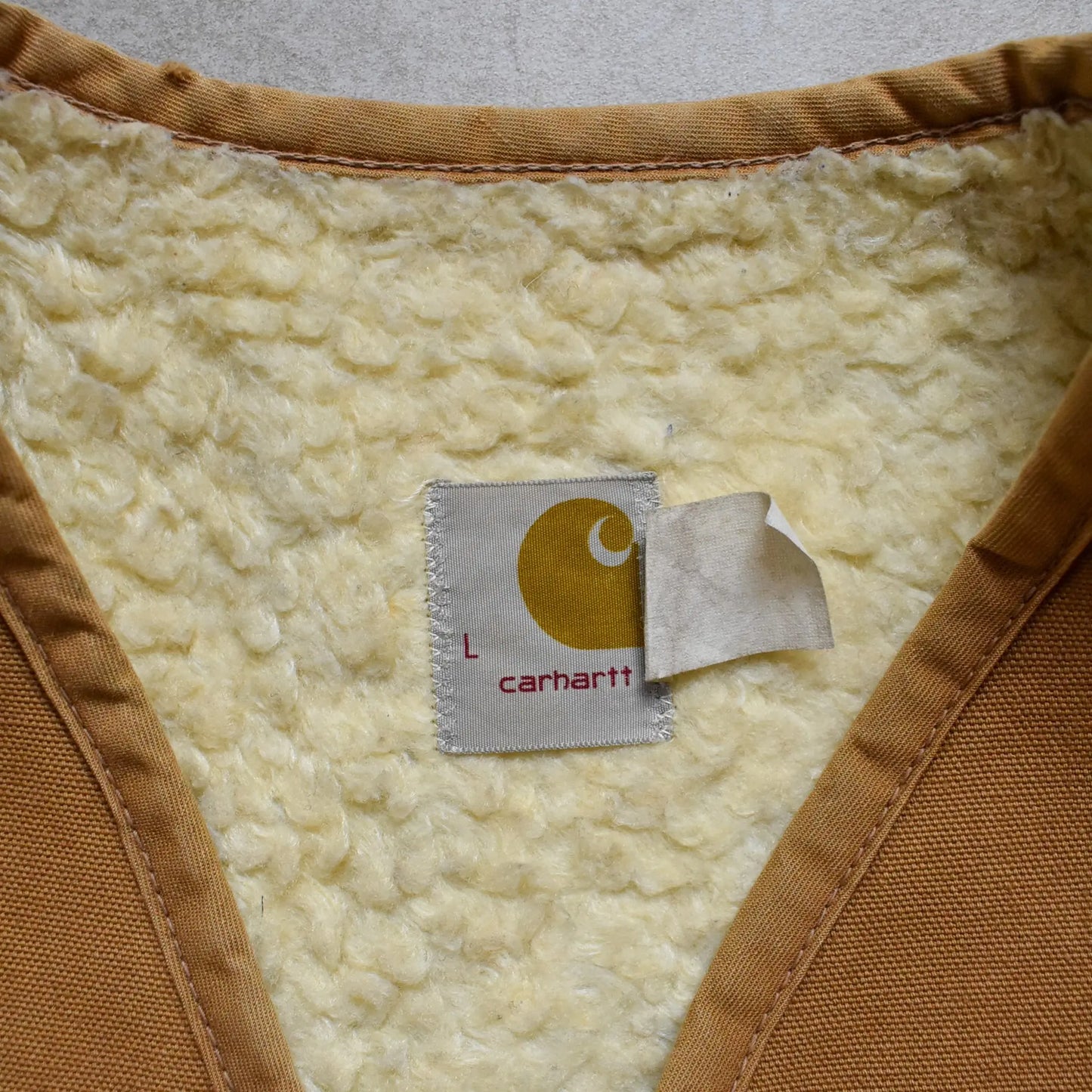 1970s-Carhartt-Tan-Sherpa-Lined-Vest-L-sullivansvintage