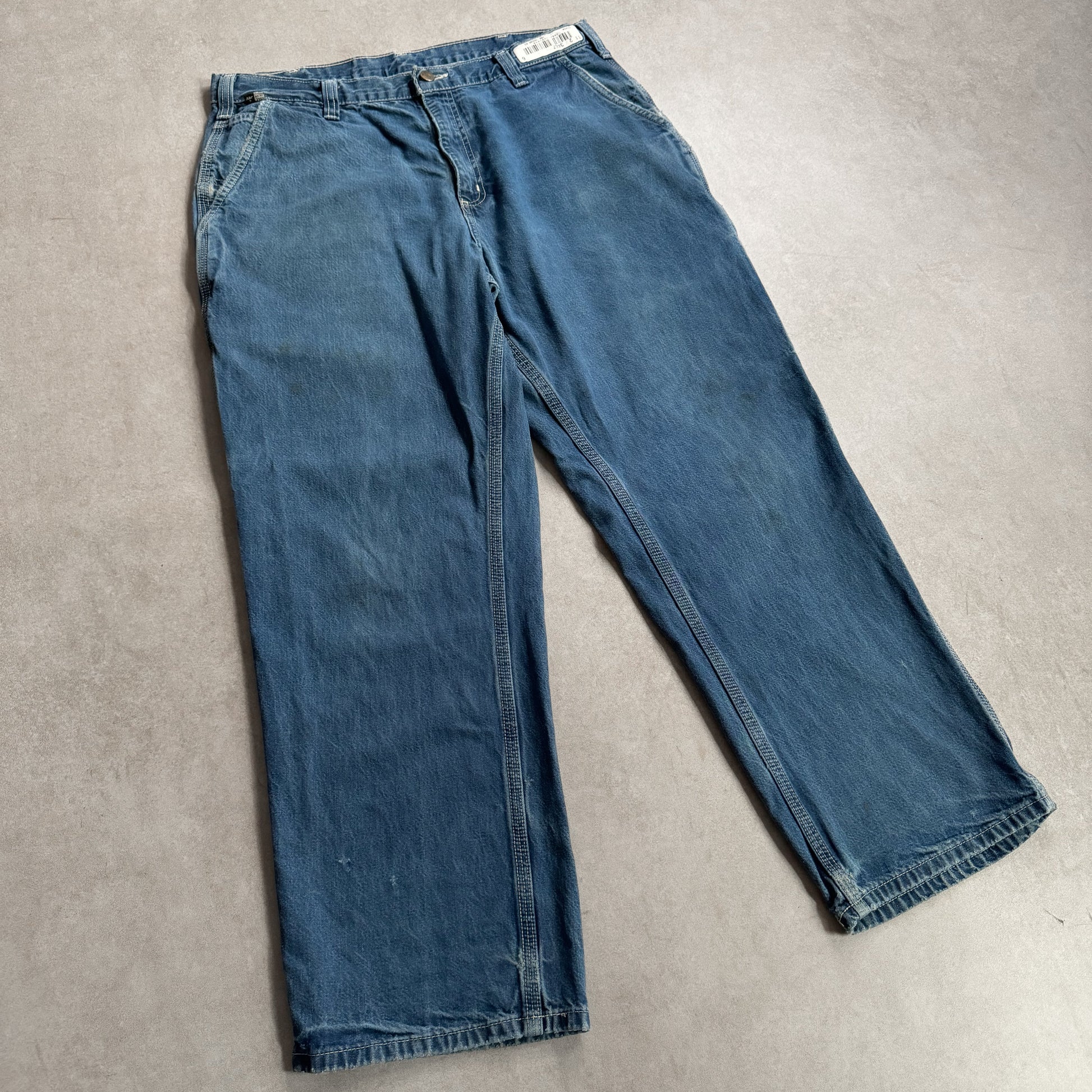 1990s Carhartt FR Flame Resistant Carpenter's Blue Jeans - 36 sullivansvintage