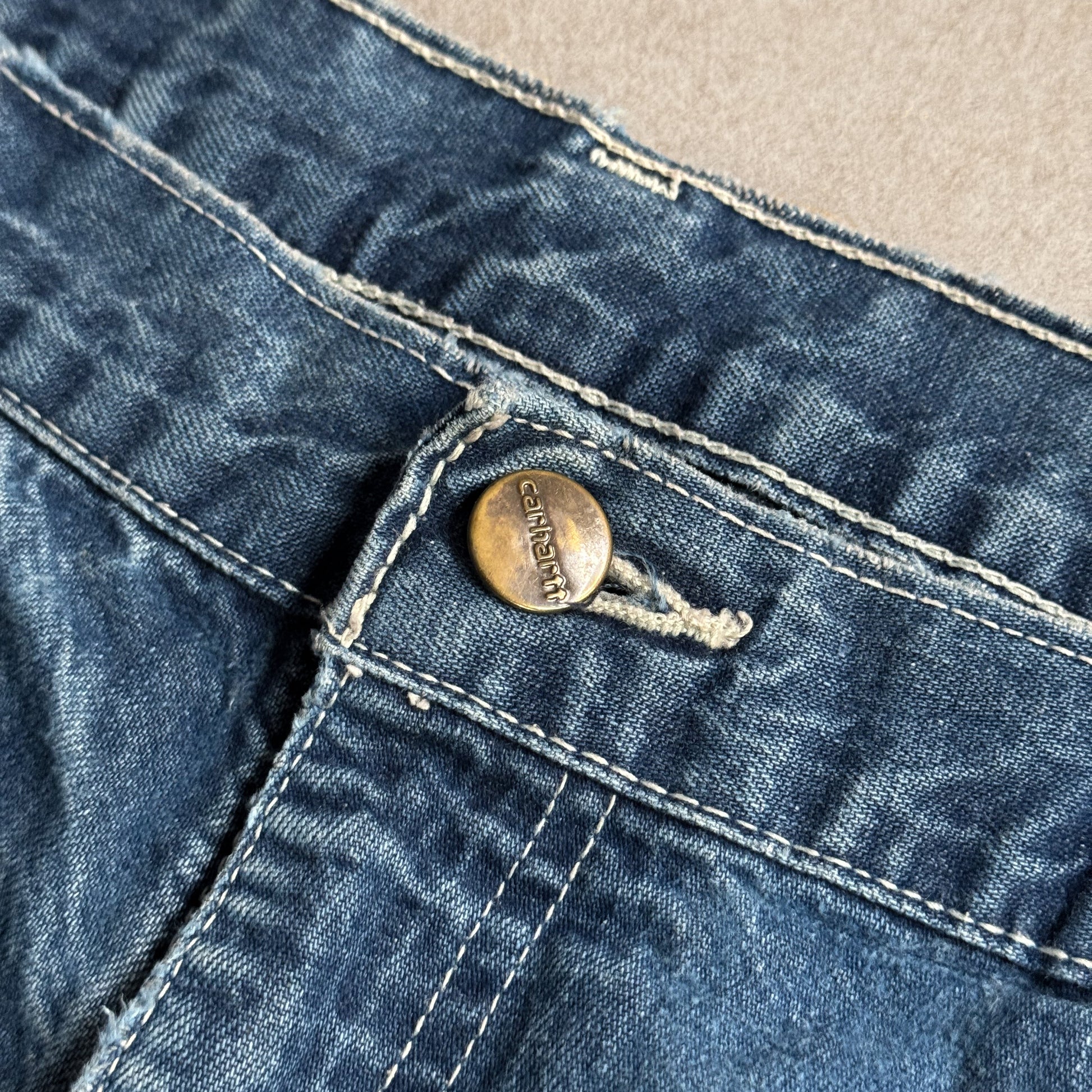 1990s Carhartt FR Flame Resistant Carpenter's Blue Jeans - 36 sullivansvintage