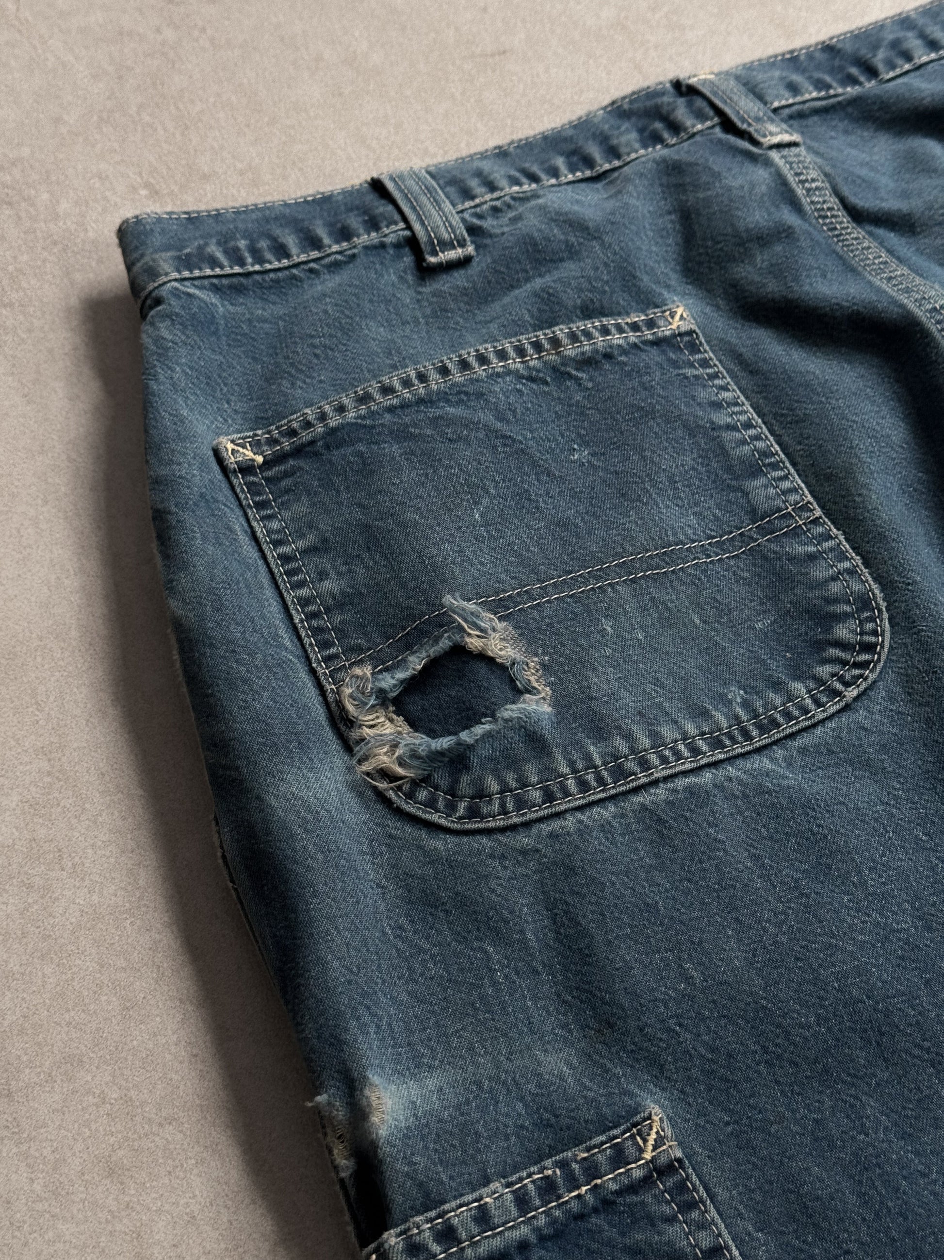 1990s Carhartt FR Flame Resistant Carpenter's Blue Jeans - 36 sullivansvintage