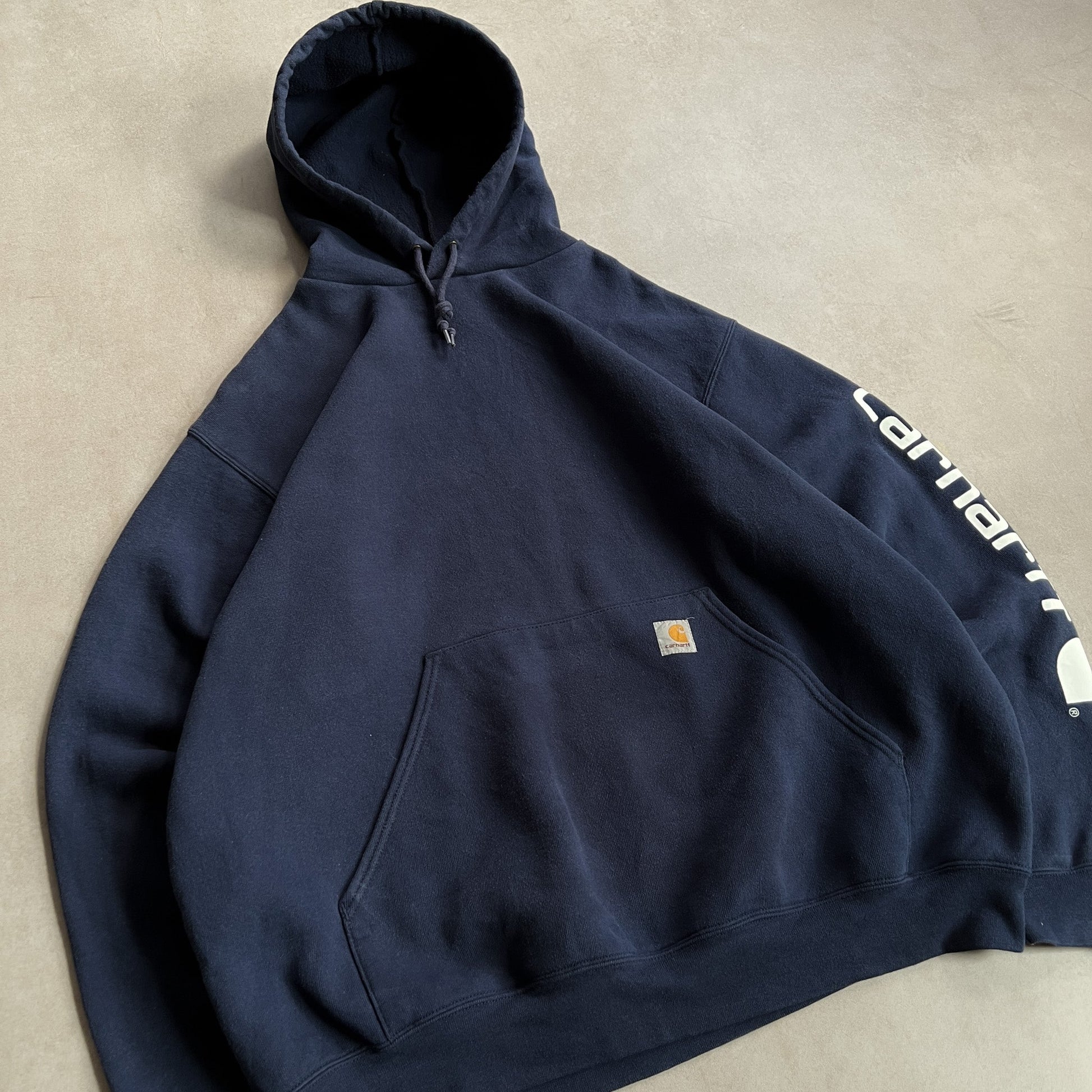 1990s Carhartt Navy Hoodie - XL sullivansvintage