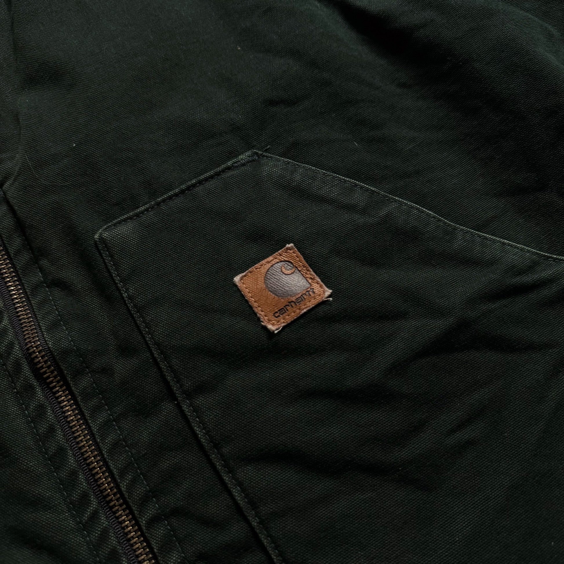 1990s Carhartt Quilt Lined Green Vest - 2XL sullivansvintage