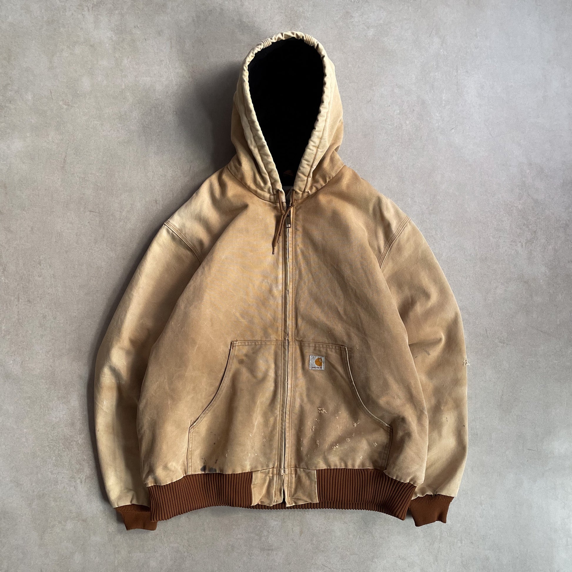 1990s Carhartt Tan Active Hoodie Jacket - XL sullivansvintage