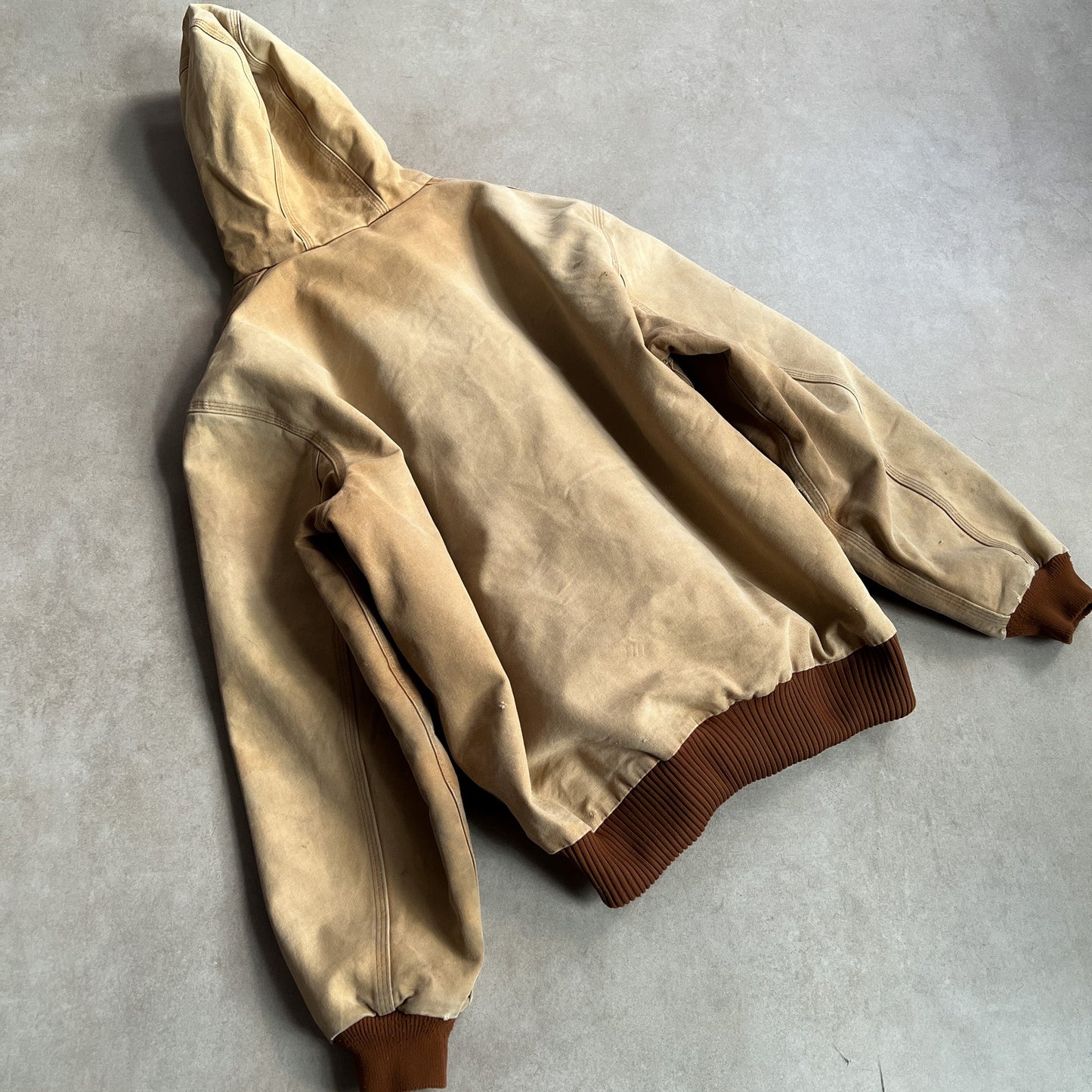 1990s Carhartt Tan Active Hoodie Jacket - XL sullivansvintage