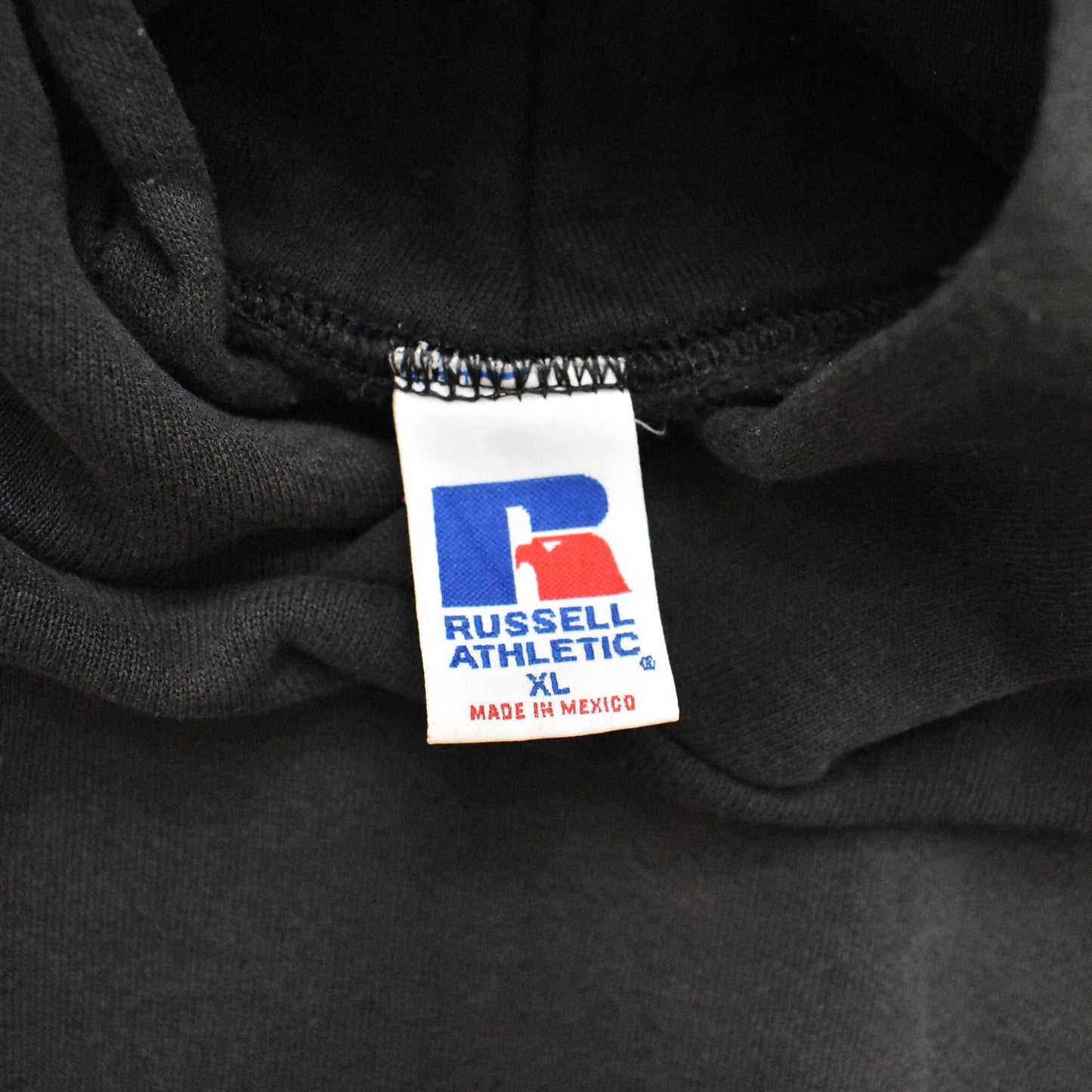 1990s Russell Athletic Black Faded Hoodie - XL sullivansvintage