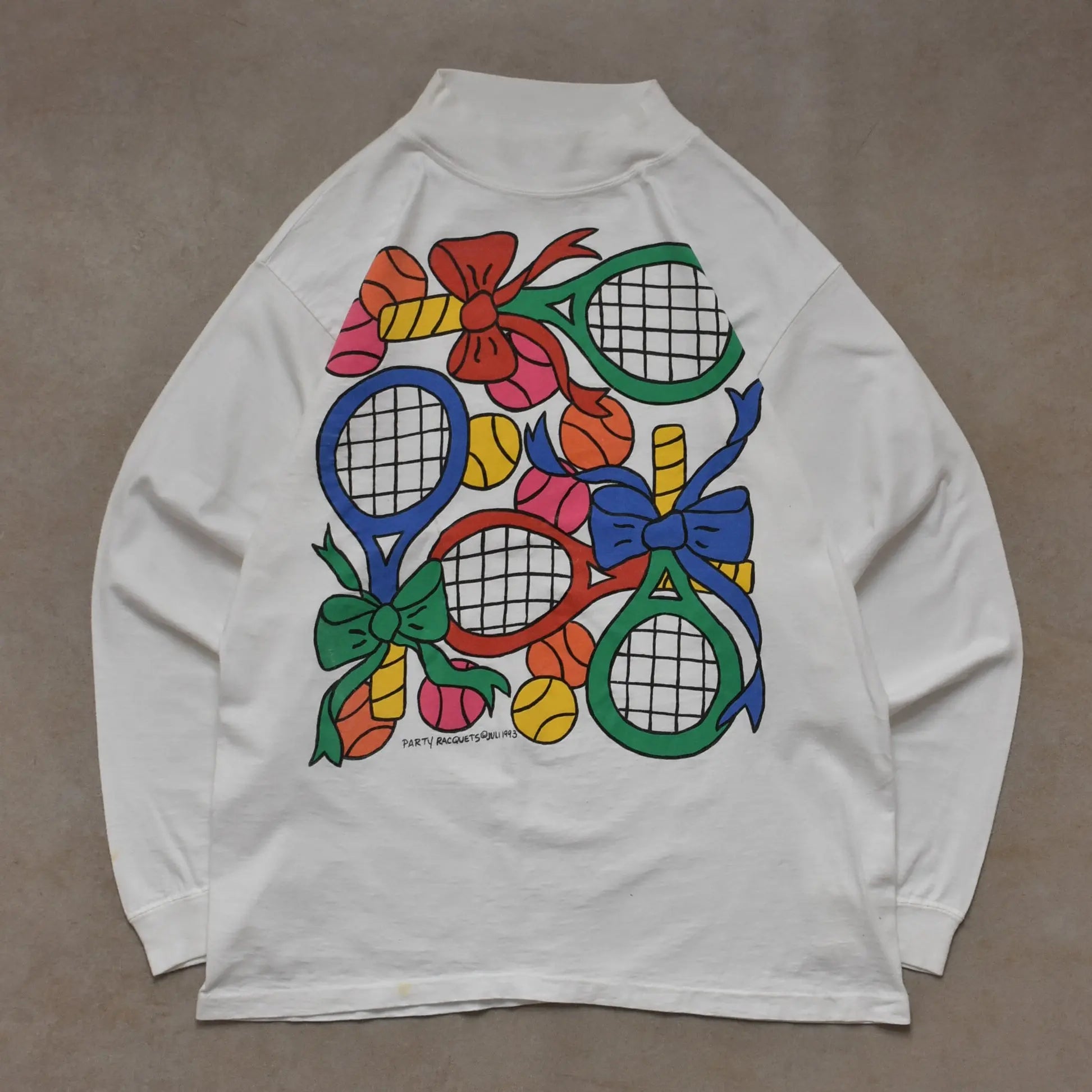 1993 Juli Party Racquets White Longsleeve - L sullivansvintage