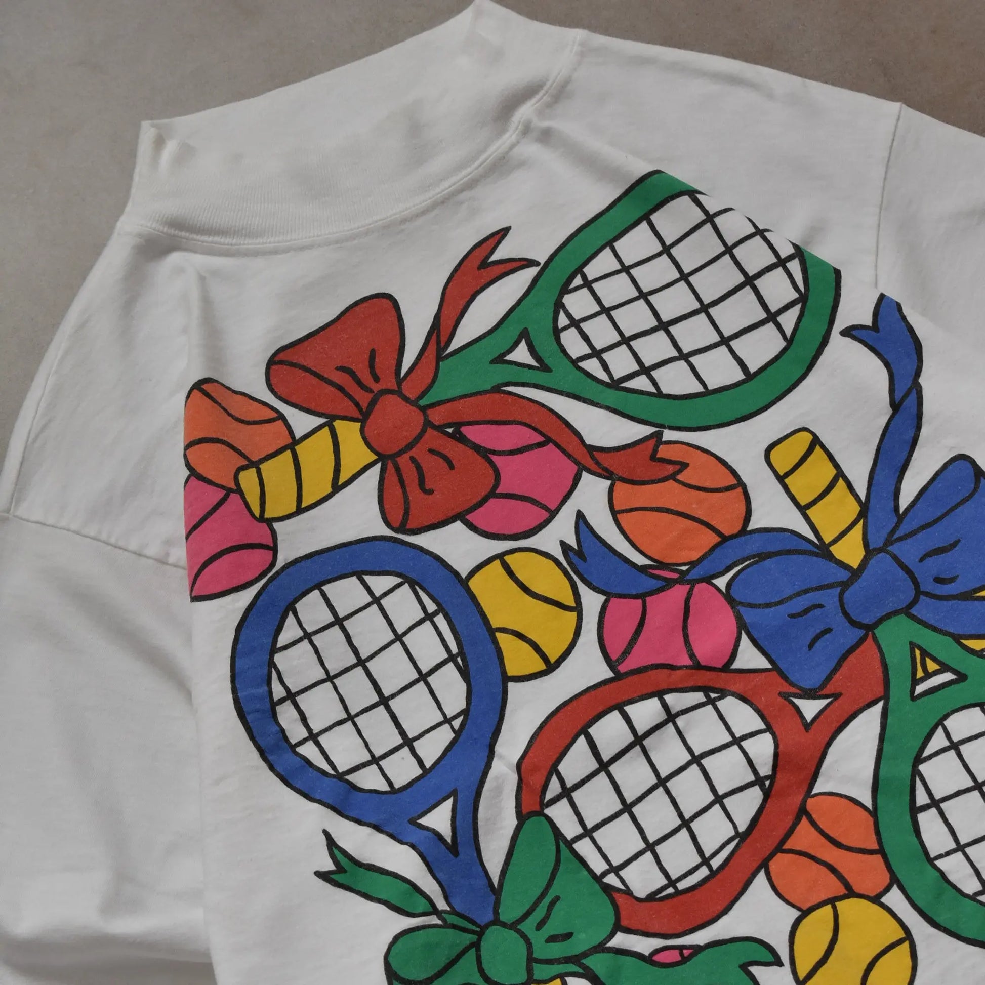 1993 Juli Party Racquets White Longsleeve - L sullivansvintage