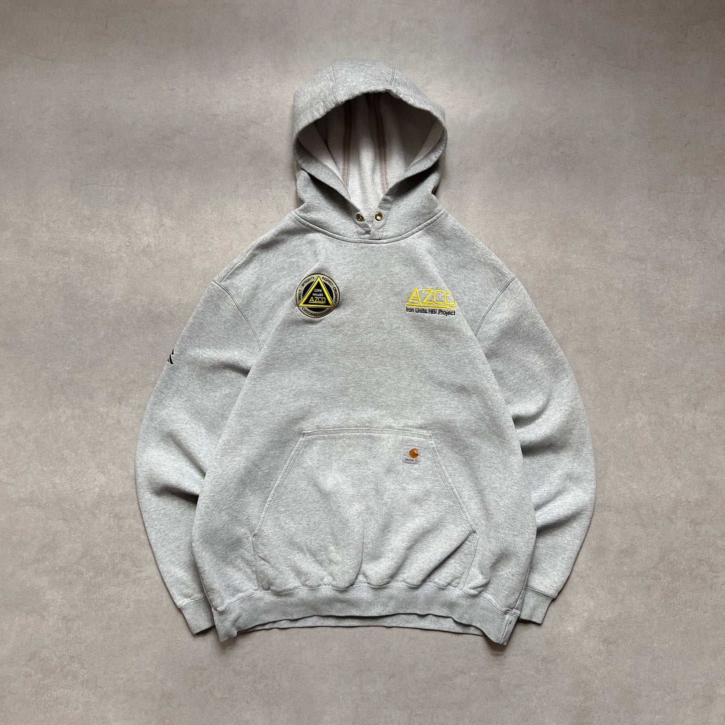 2000s Carhartt "AZCO" Grey Hoodie - XL sullivansvintage