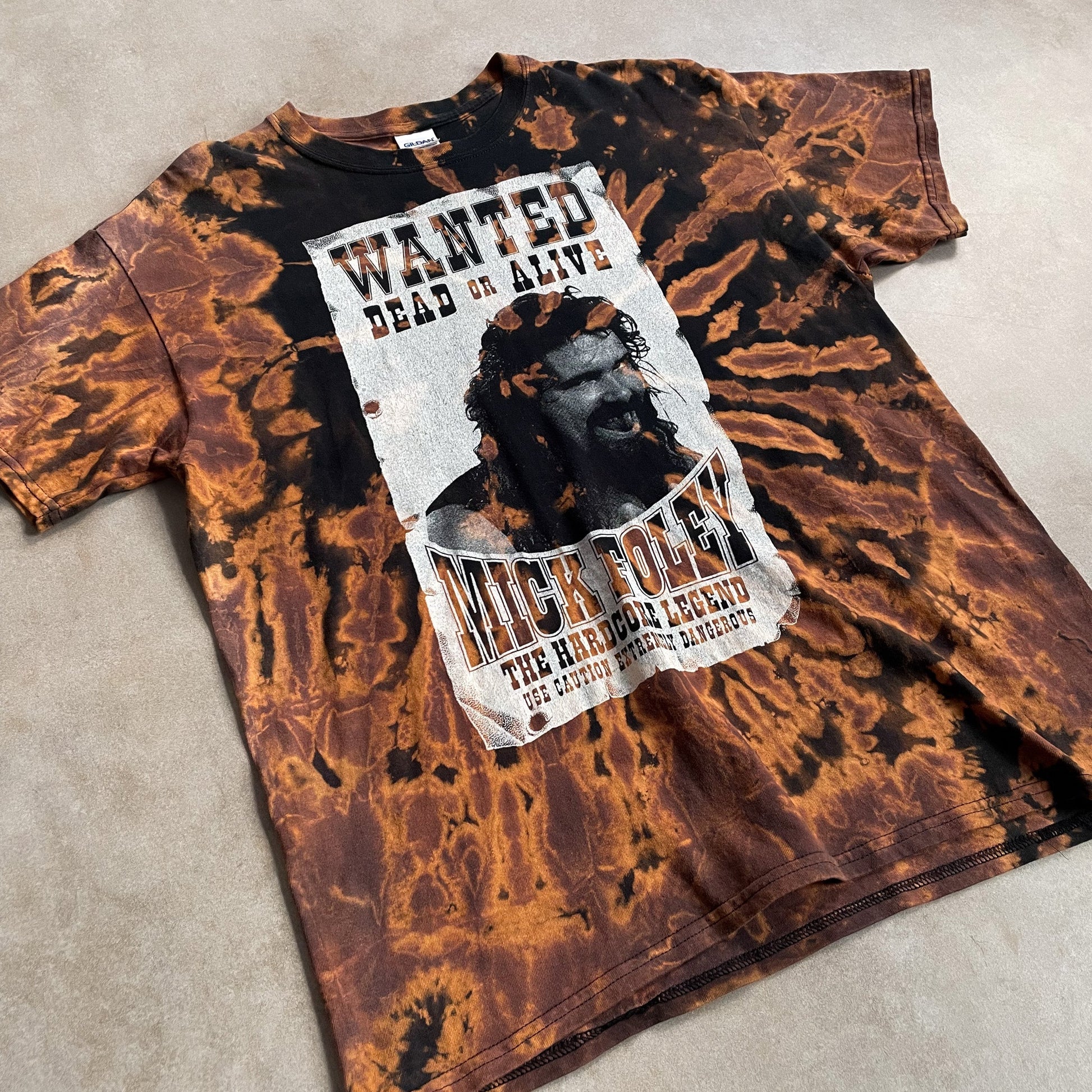 2000s Custom Tie Dye Mick Foley T Shirt - L sullivansvintage