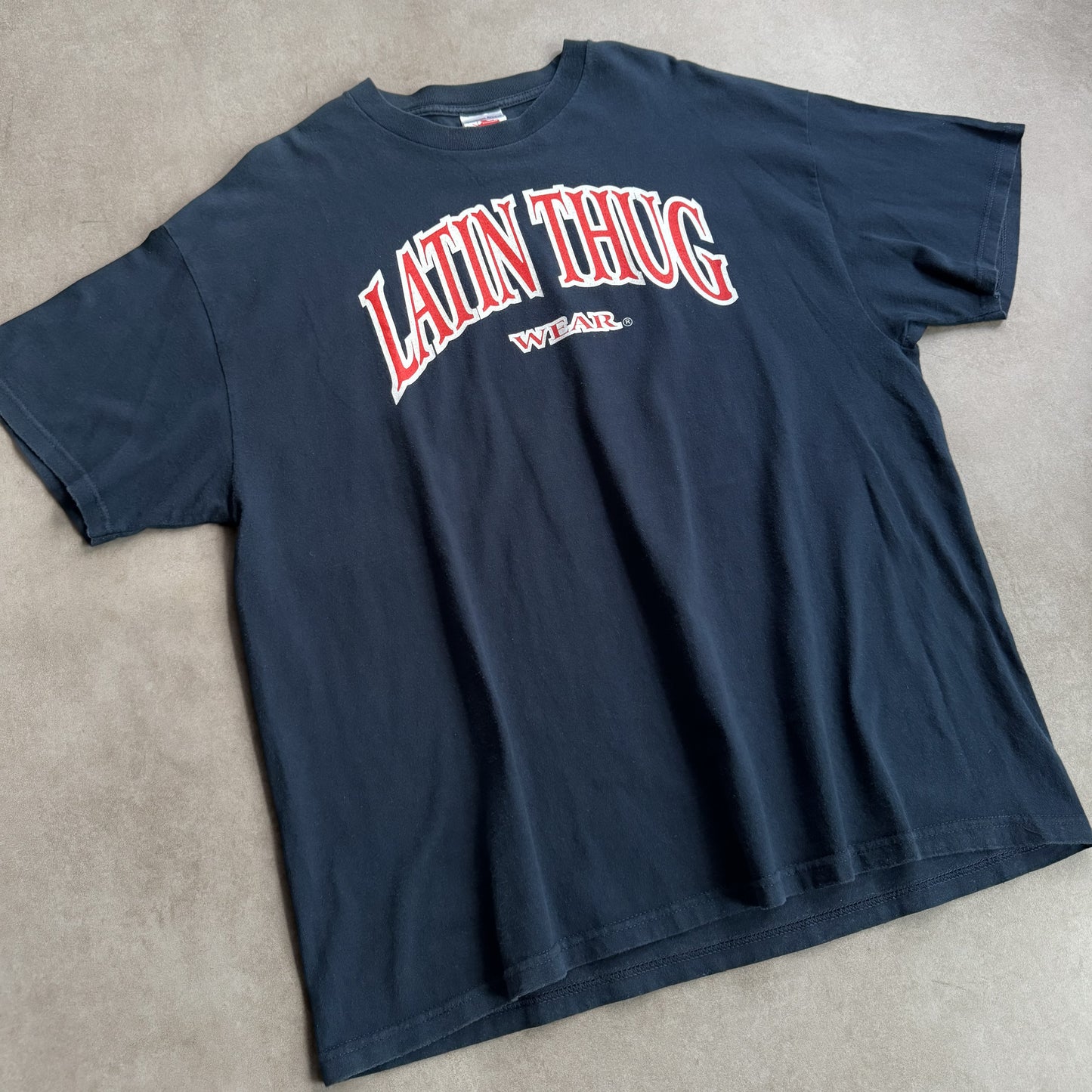 2000s Latin Thug Wear Navy Tee - 2XL sullivansvintage