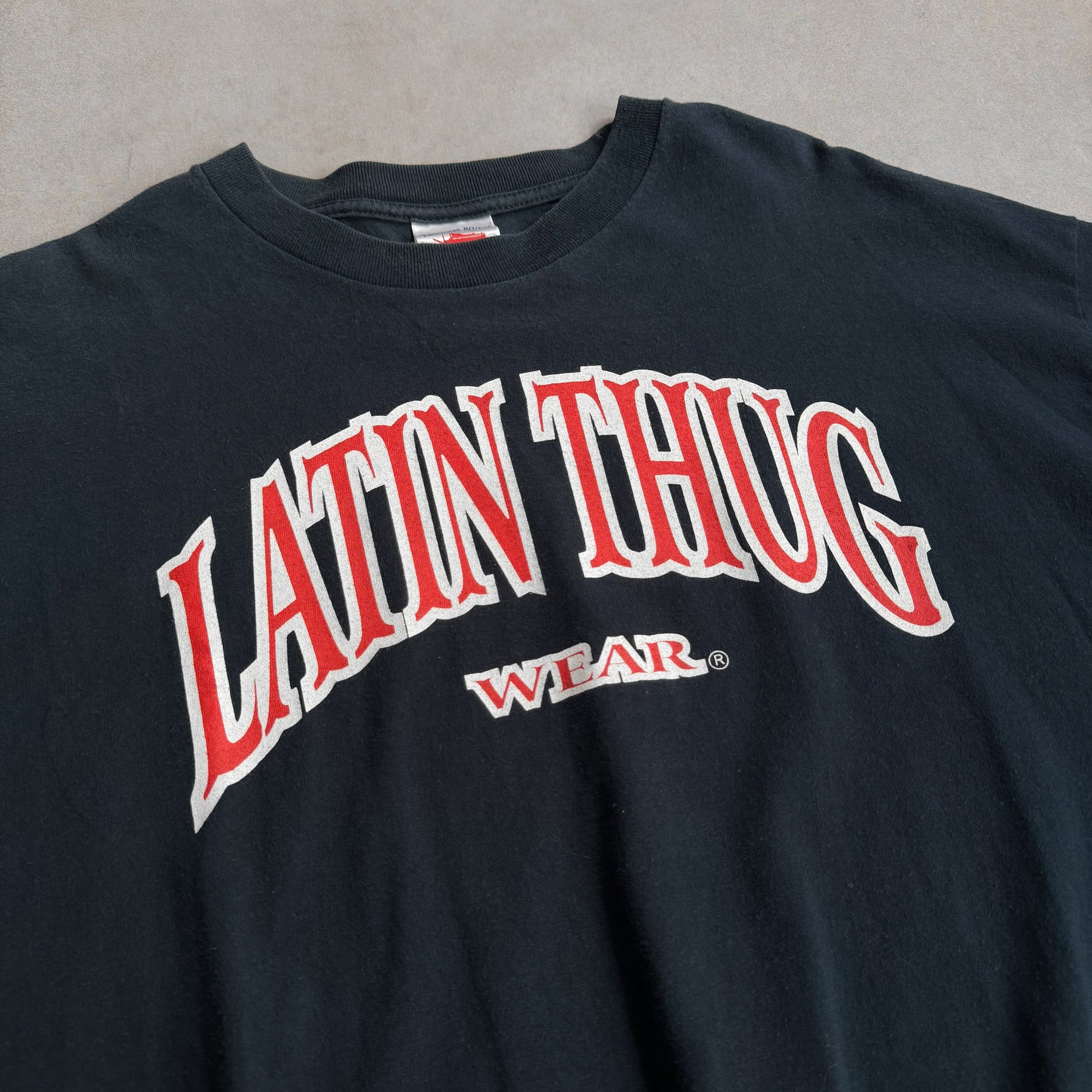 2000s Latin Thug Wear Navy Tee - 2XL sullivansvintage