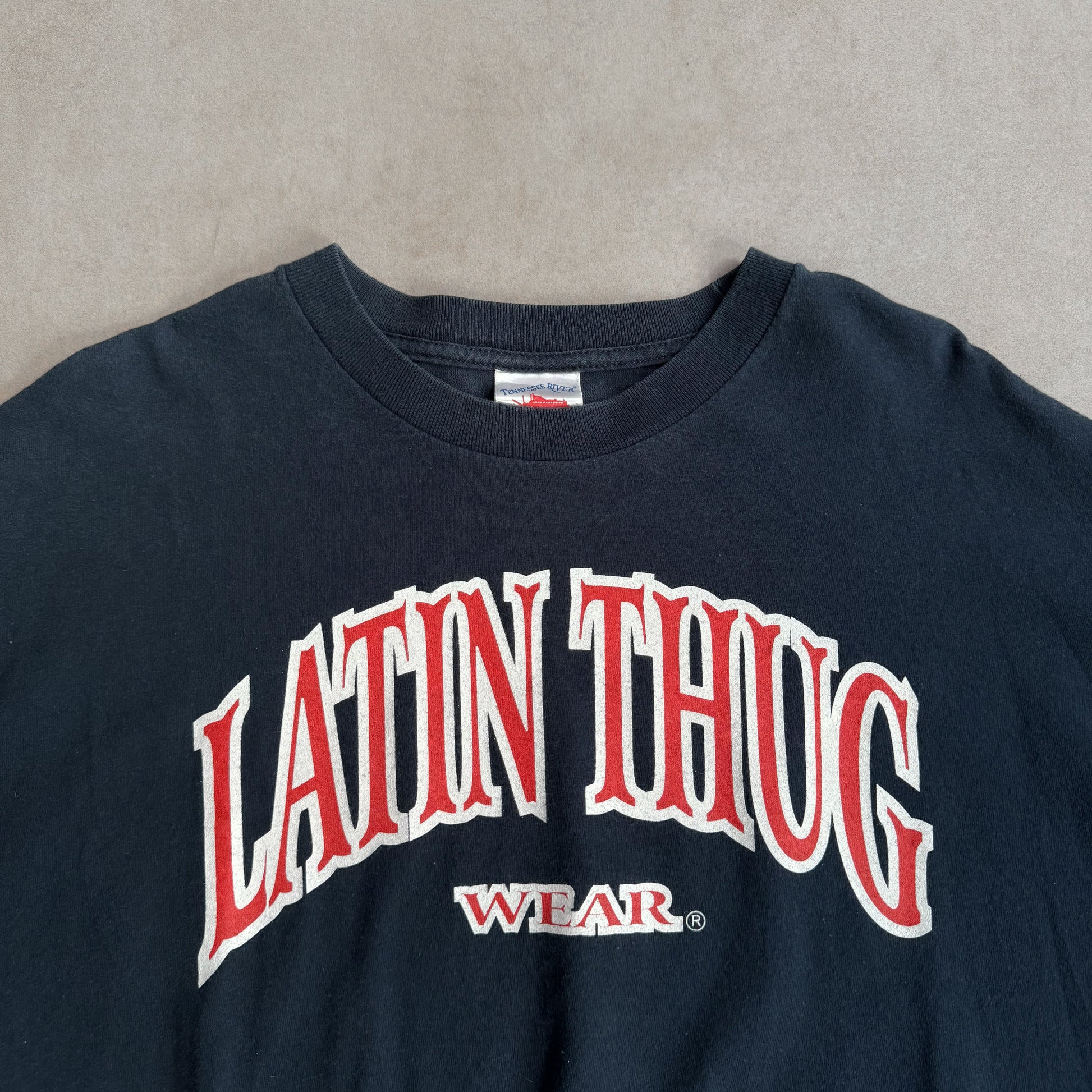 2000s Latin Thug Wear Navy Tee - 2XL sullivansvintage