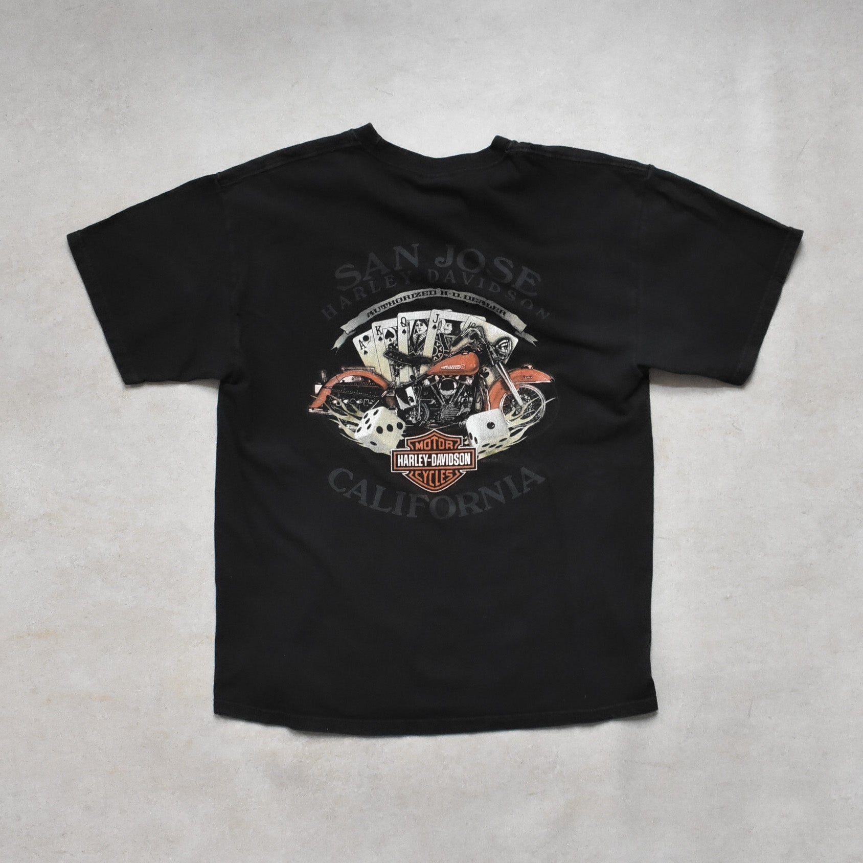 2007 Harley Davidson San Jose Faded Black T-Shirt - L sullivansvintage