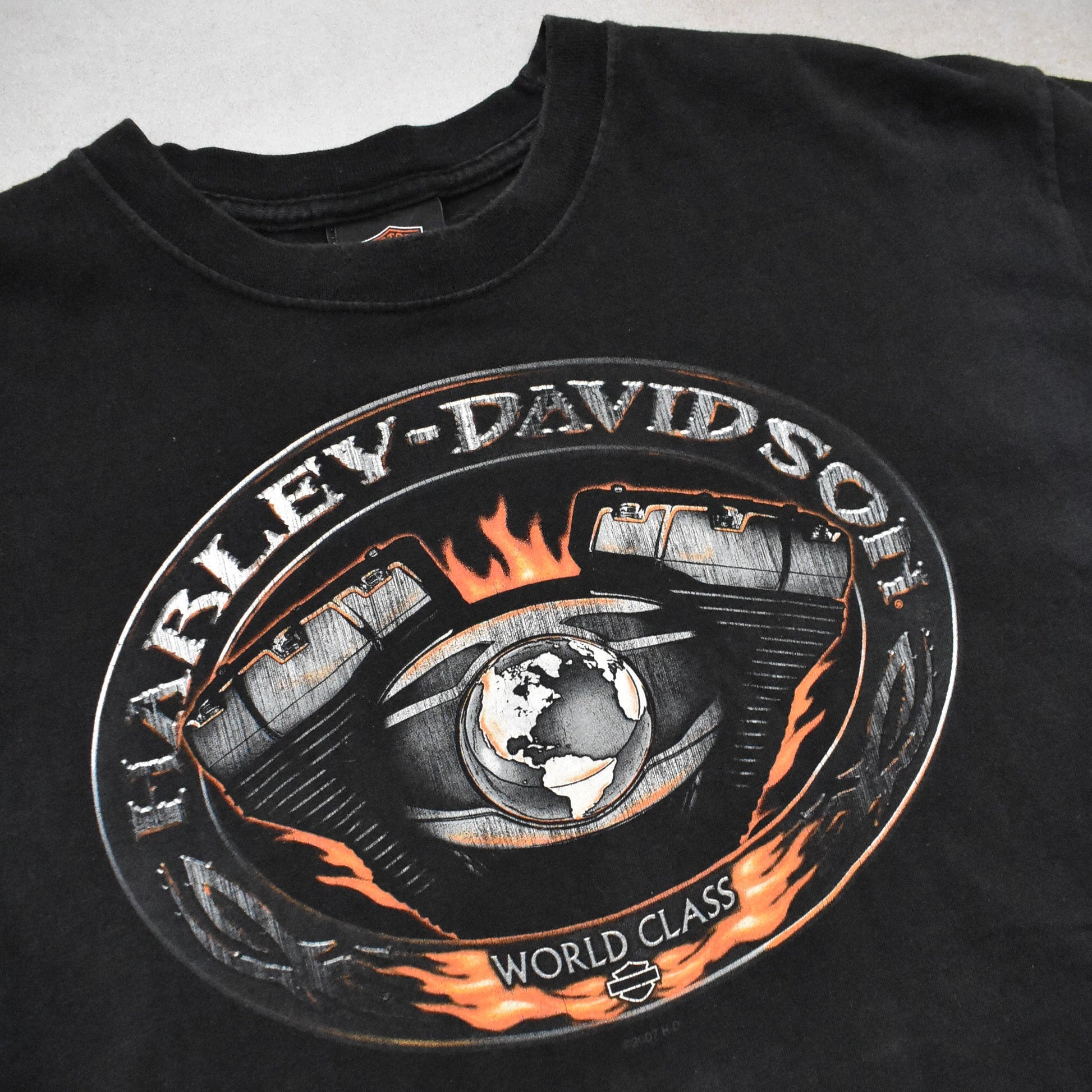 2007 Harley Davidson San Jose Faded Black T-Shirt - L sullivansvintage