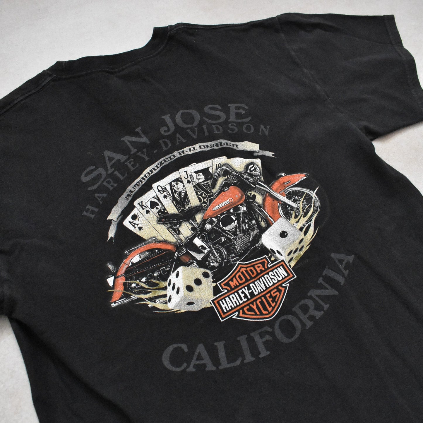 2007 Harley Davidson San Jose Faded Black T-Shirt - L sullivansvintage