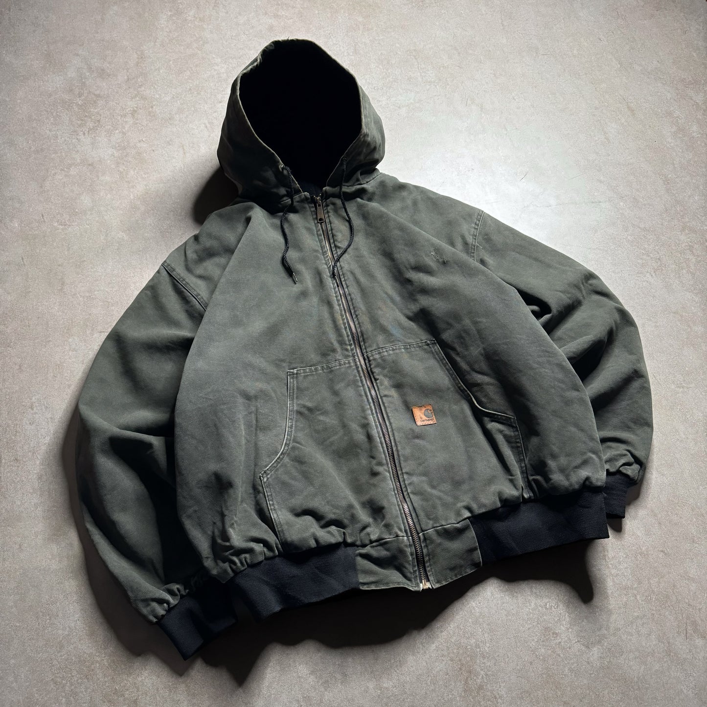 90s Carhartt Olive Active Hoodie - XXL sullivansvintage