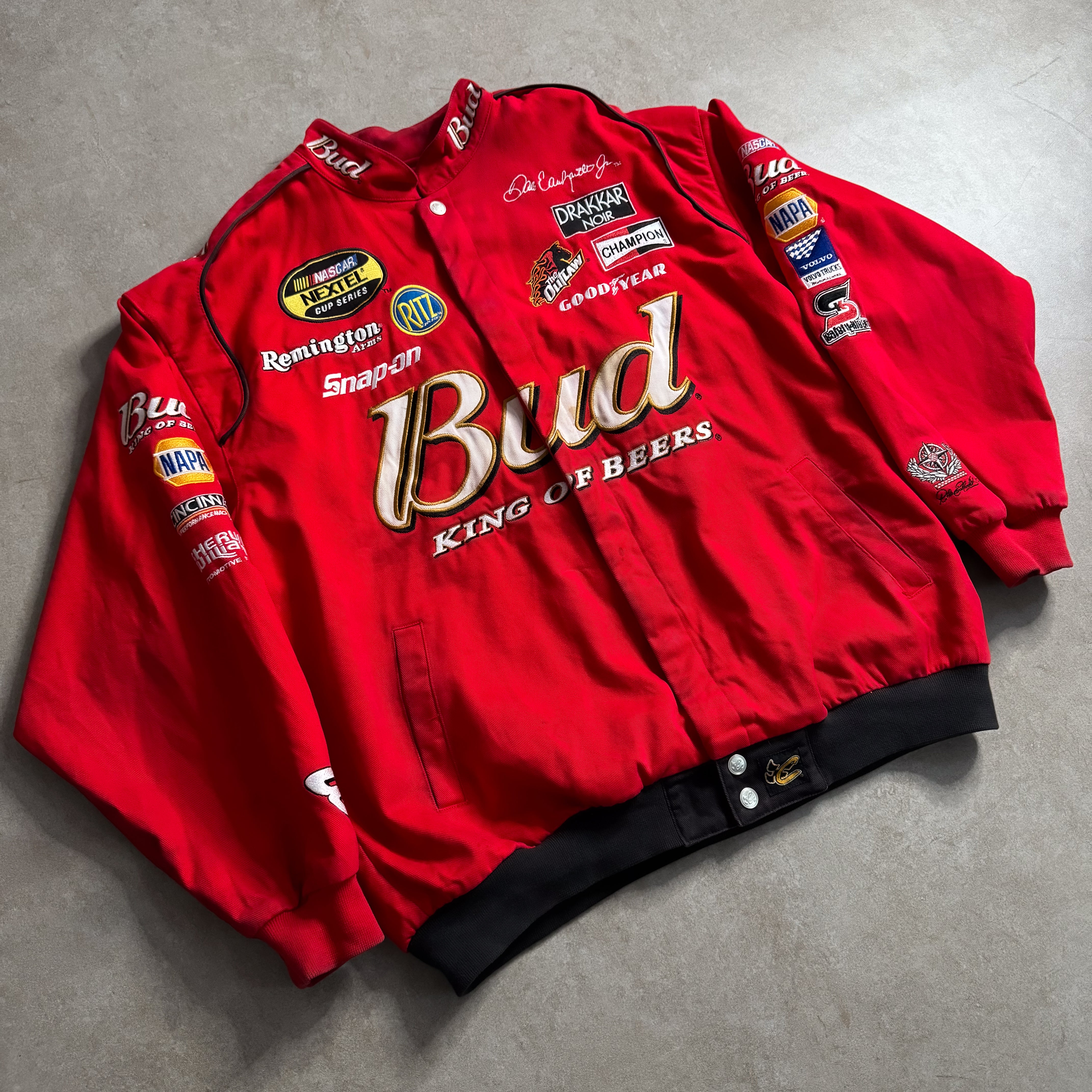 Vintage Budweiser chase authentics nascar snap-on Goodyear sold Chevy racing jacket