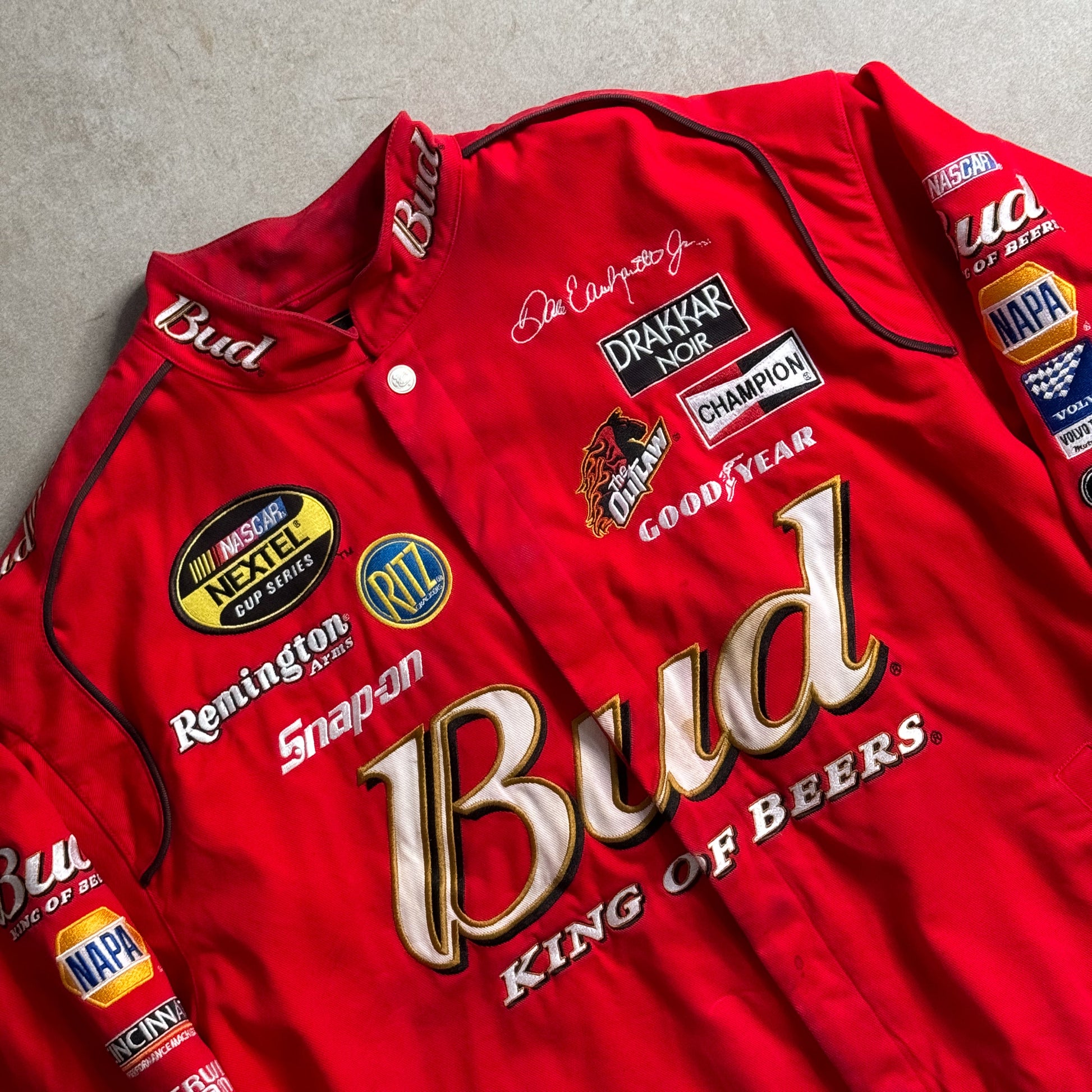 90s Chase Authentics NASCAR Dale Earnhardt Budweiser Jacket - XL sullivansvintage