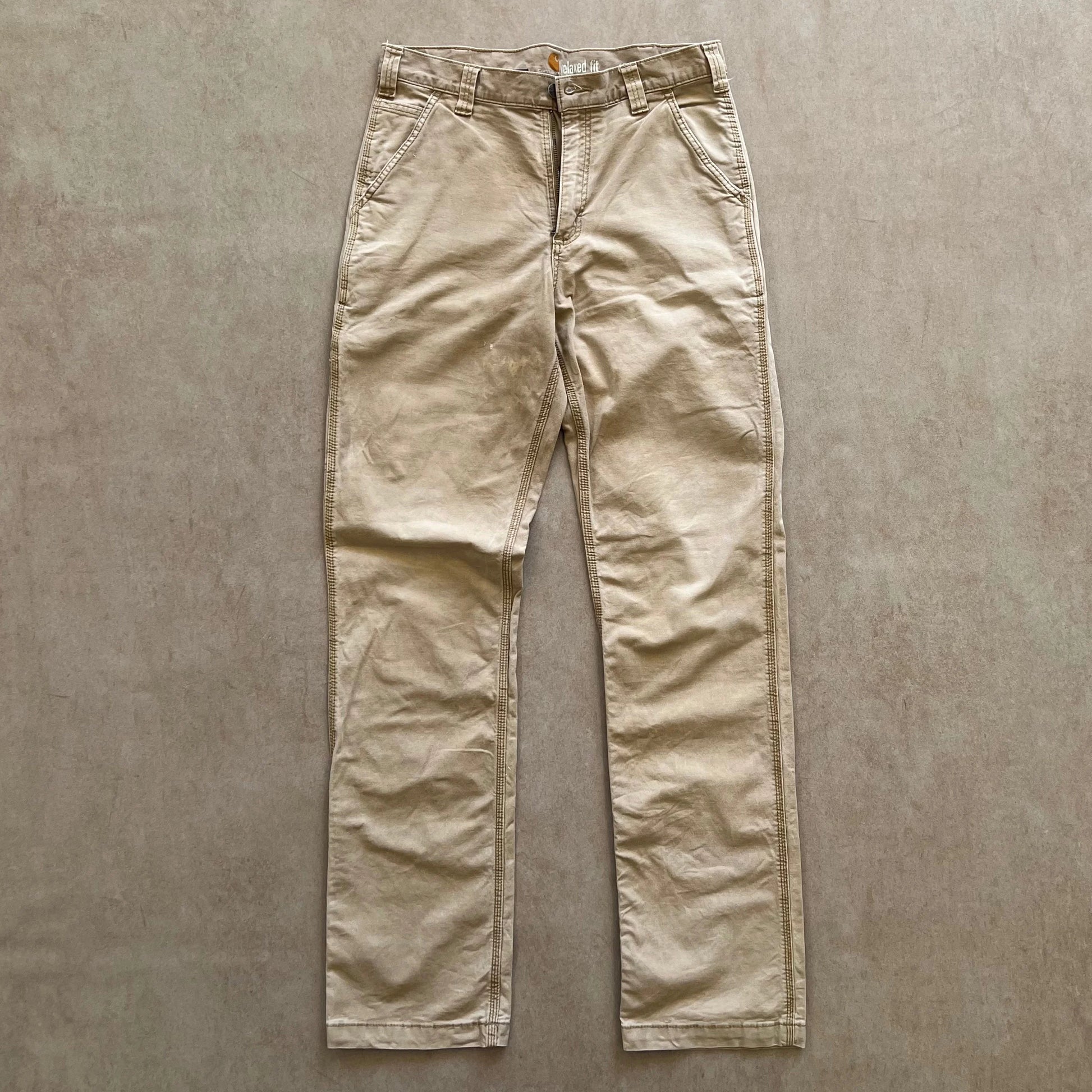 Carhartt-Beige-Relaxed-Fit-Pants-32in-sullivansvintage