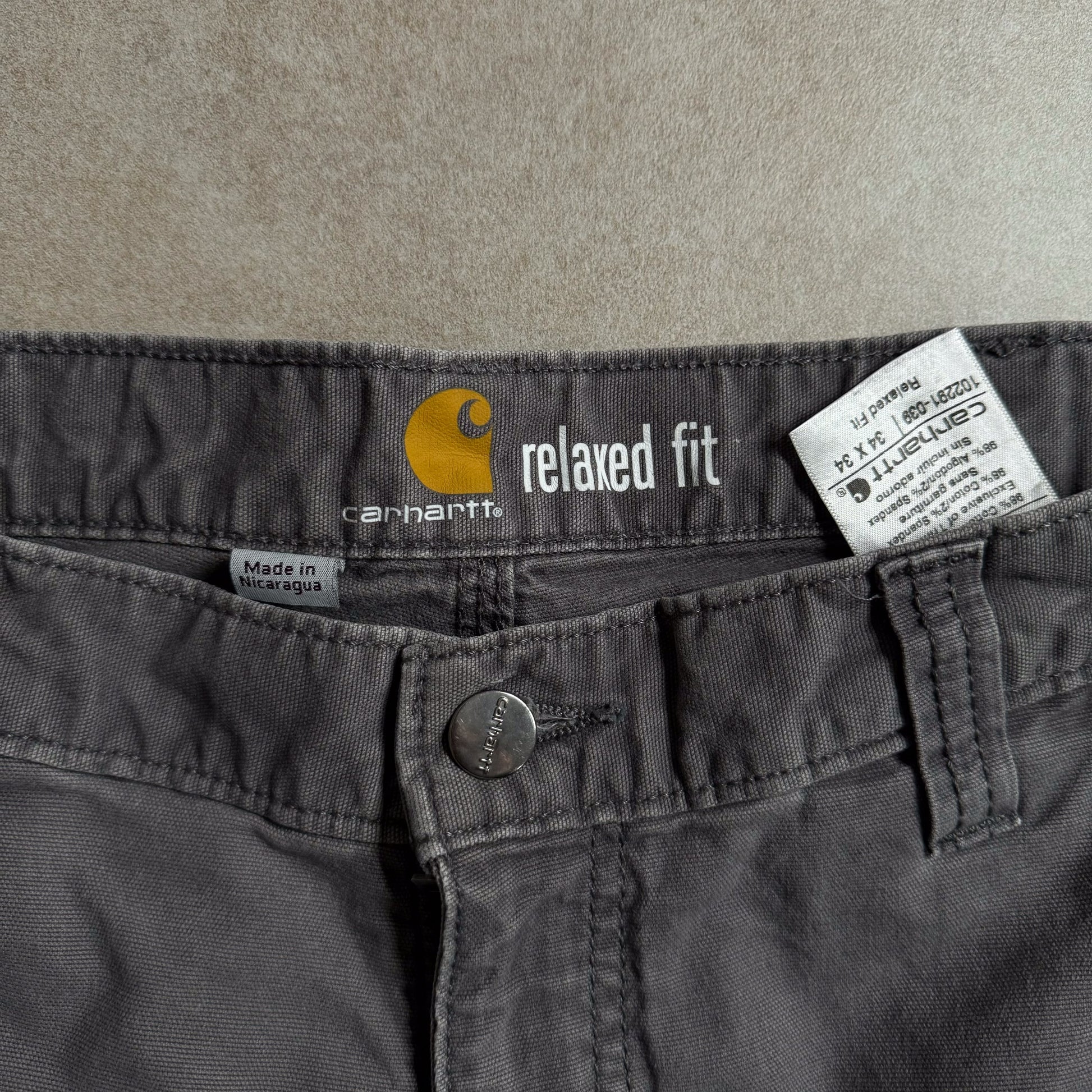 Carhartt Grey Relaxed Cargo Pants - 34 sullivansvintage