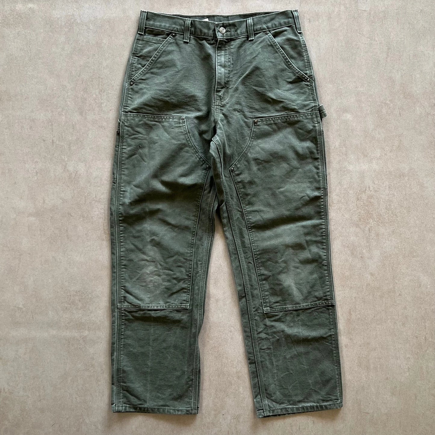 Carhartt-Olive-Green-Double-Knee-Pants-33in-sullivansvintage