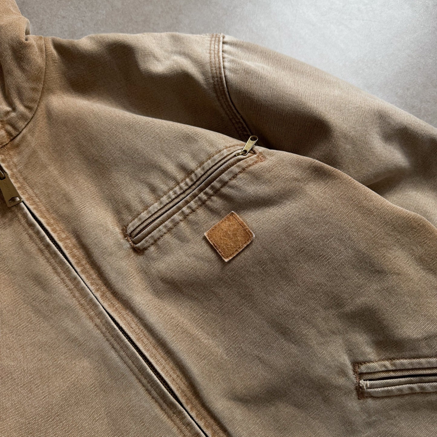 Carhartt Tan Hooded Detroit Jacket - M sullivansvintage