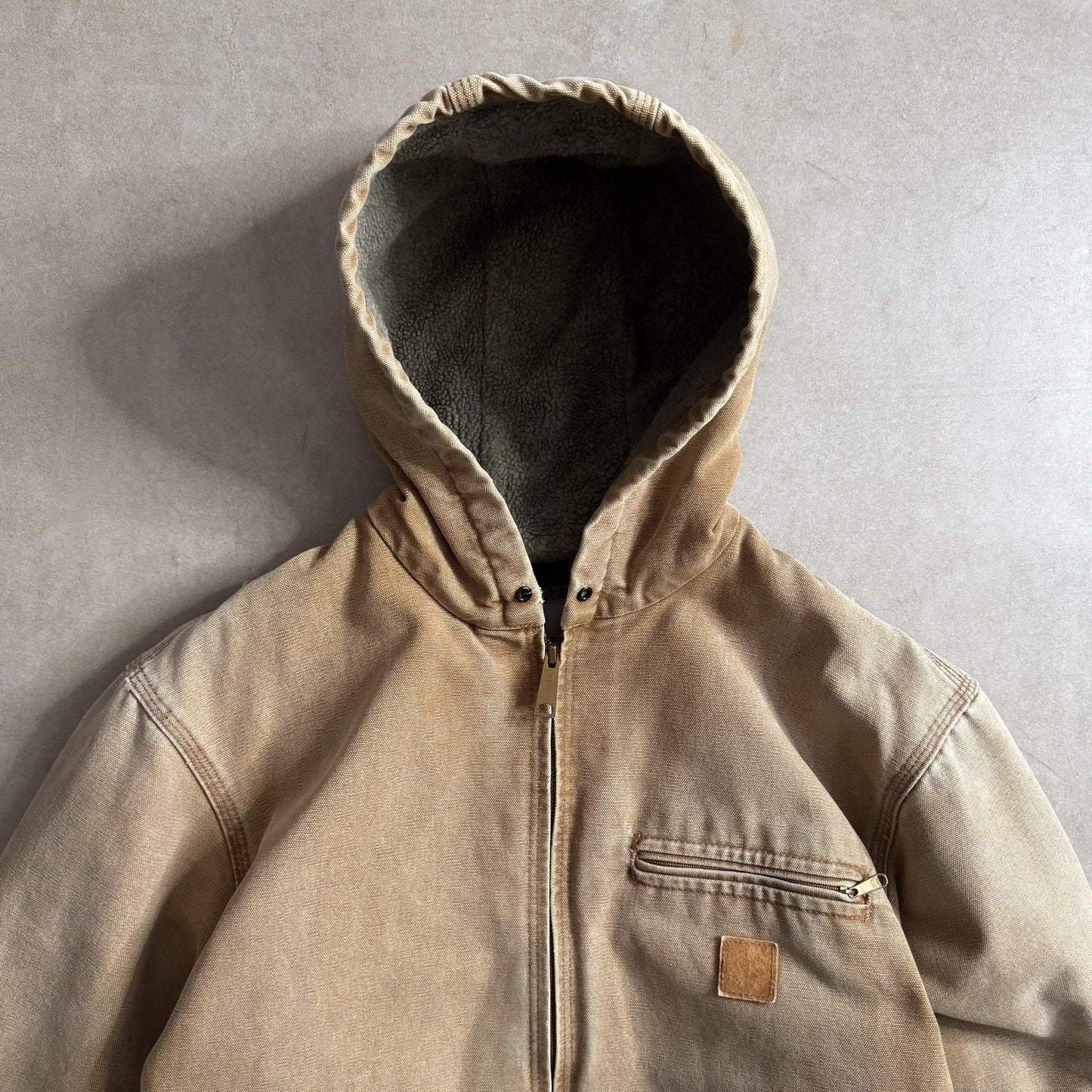 Carhartt Tan Hooded Detroit Jacket - M sullivansvintage