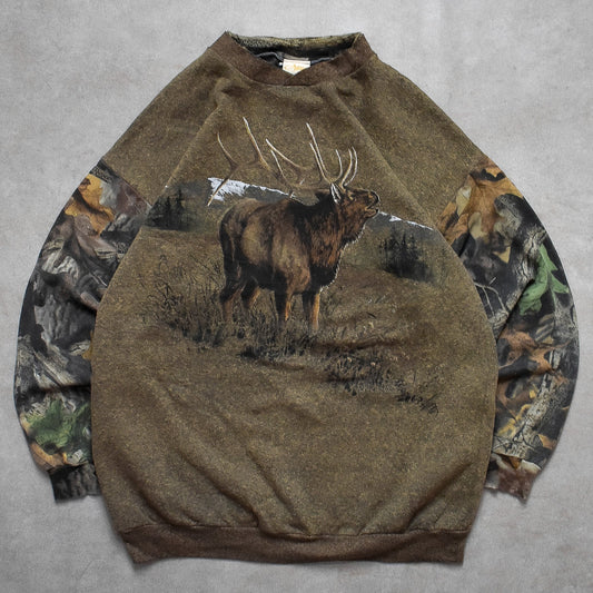 Vintage Artisan Inc Moose Graphic Olive Sweater - XL sullivansvintage