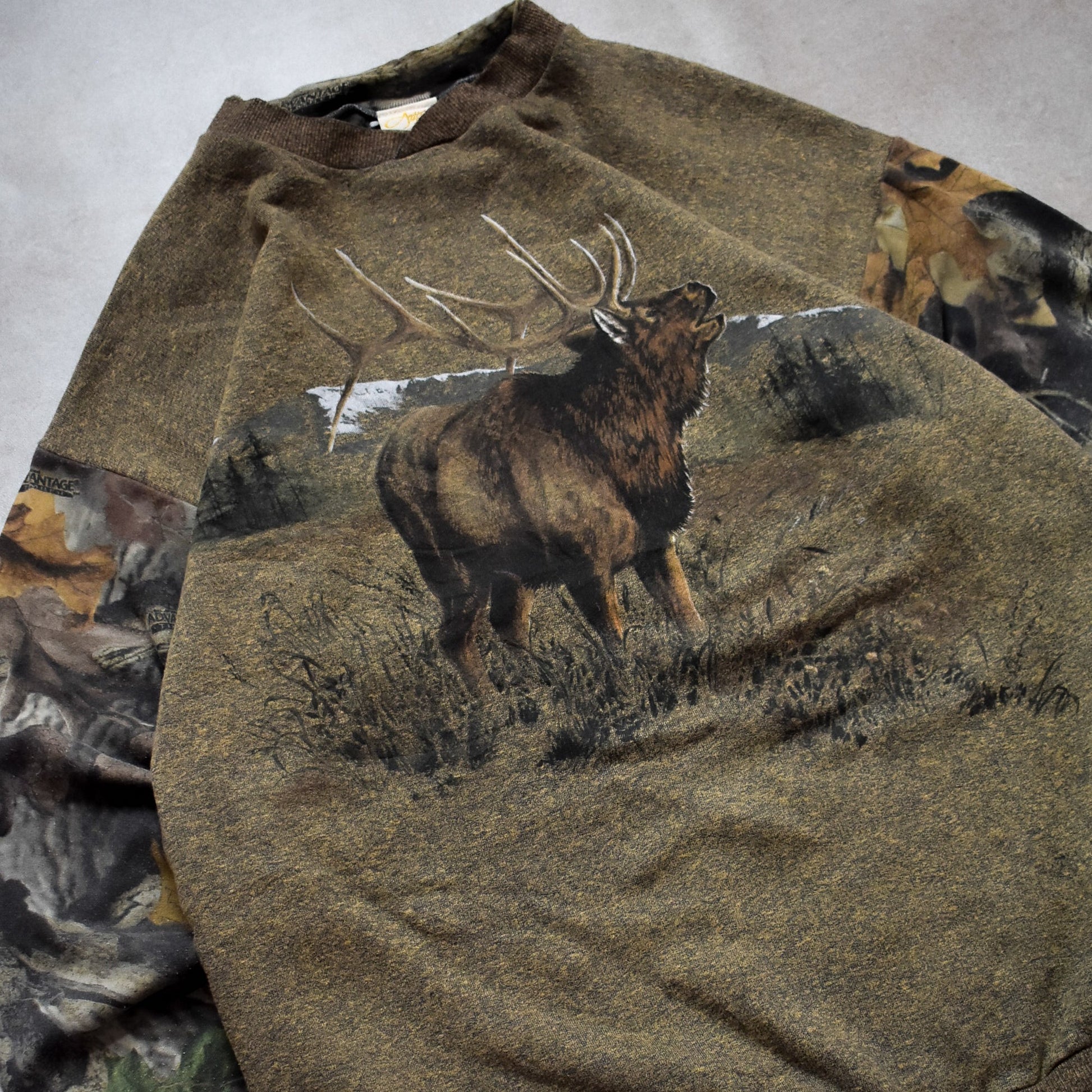 Vintage Artisan Inc Moose Graphic Olive Sweater - XL sullivansvintage