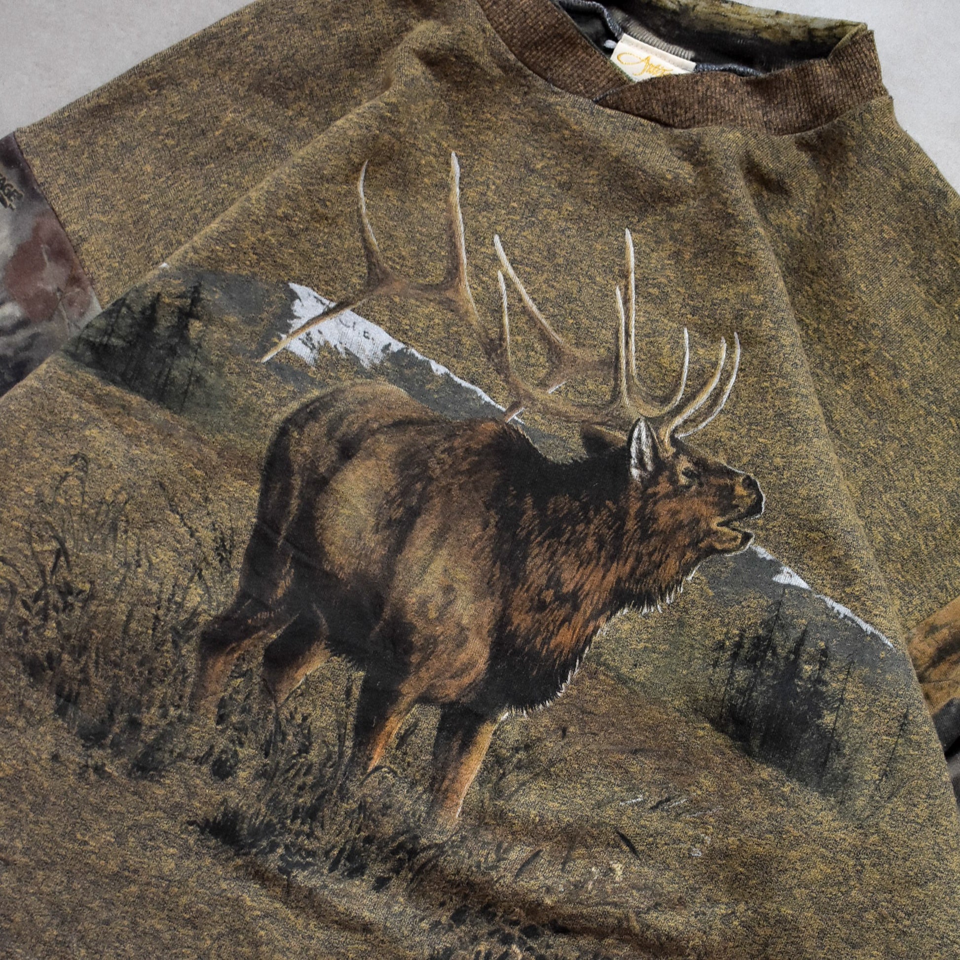 Vintage Artisan Inc Moose Graphic Olive Sweater - XL sullivansvintage