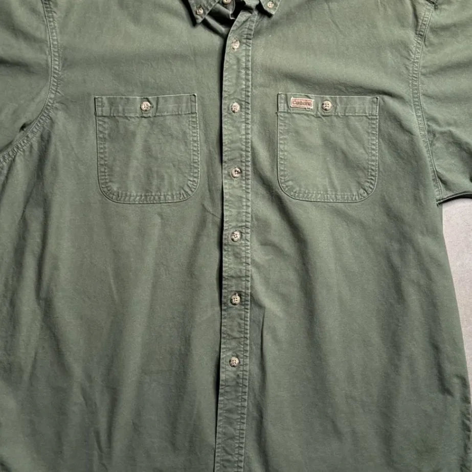 Vintage Carhartt Green Button Down Shirt - XXL Center