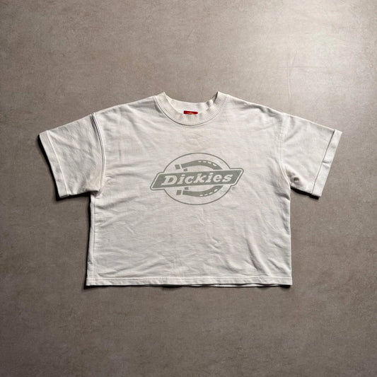 Vintage Dickies White Crop Top T-shirt - XS